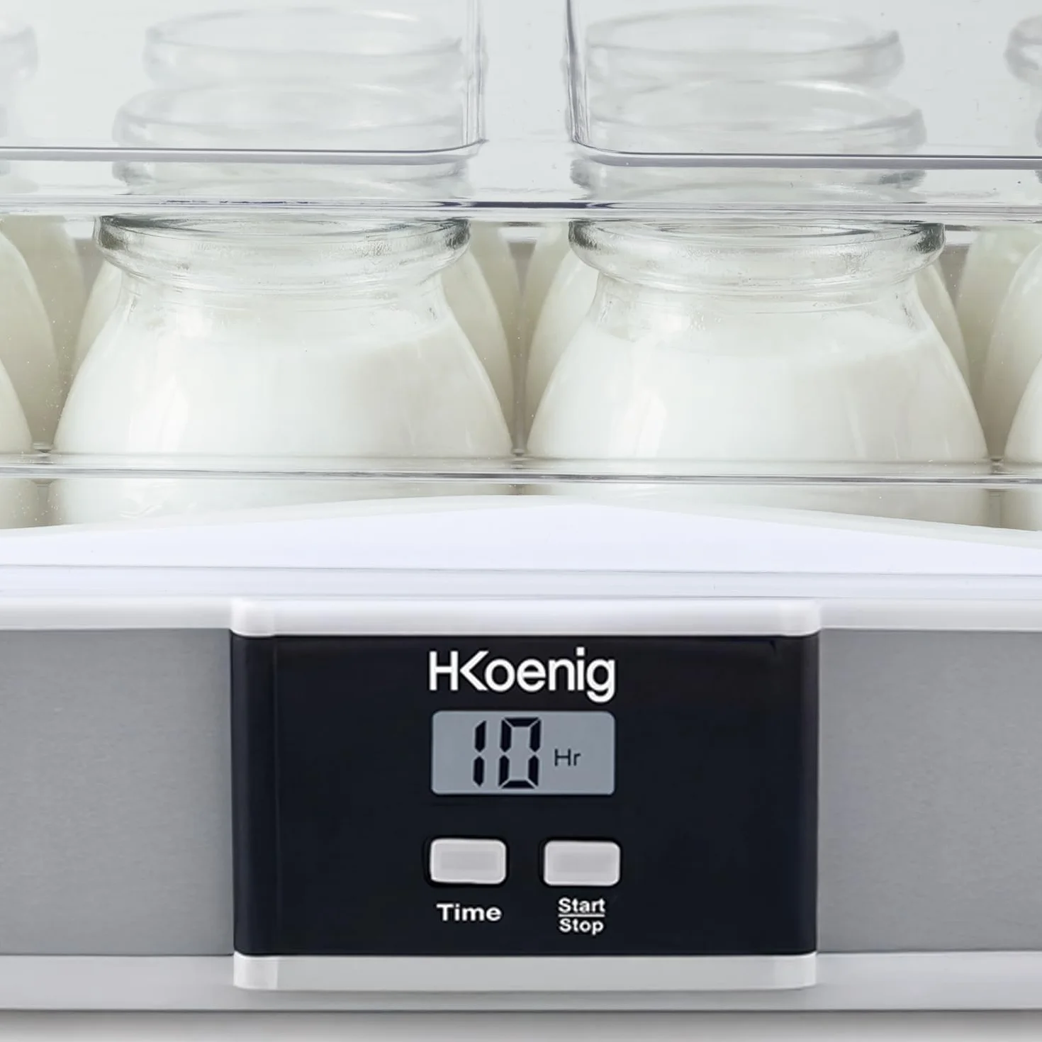 H.Koenig ELY120 Yogurtera 12x160ml 1x1200ml Programable LCD Acero Inoxidable 21.5W