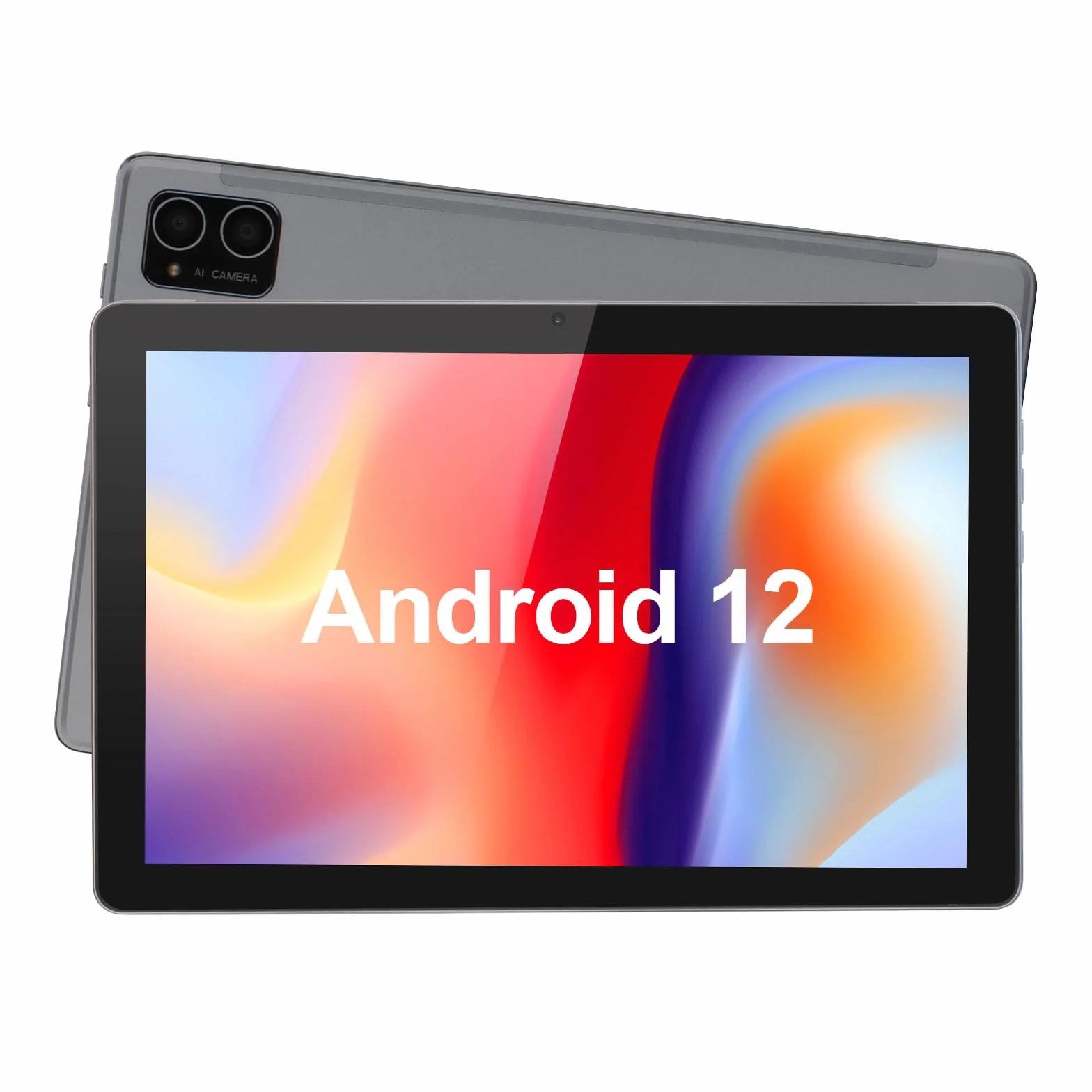 C idea Tablet 10 Pulgadas, Android 12 Tablets con Real 64 GB ROM+1 TB TF, Pantalla De IPS HD con Procesador De 8 Núcleos, Cámara Doble, WiFi(Gris)