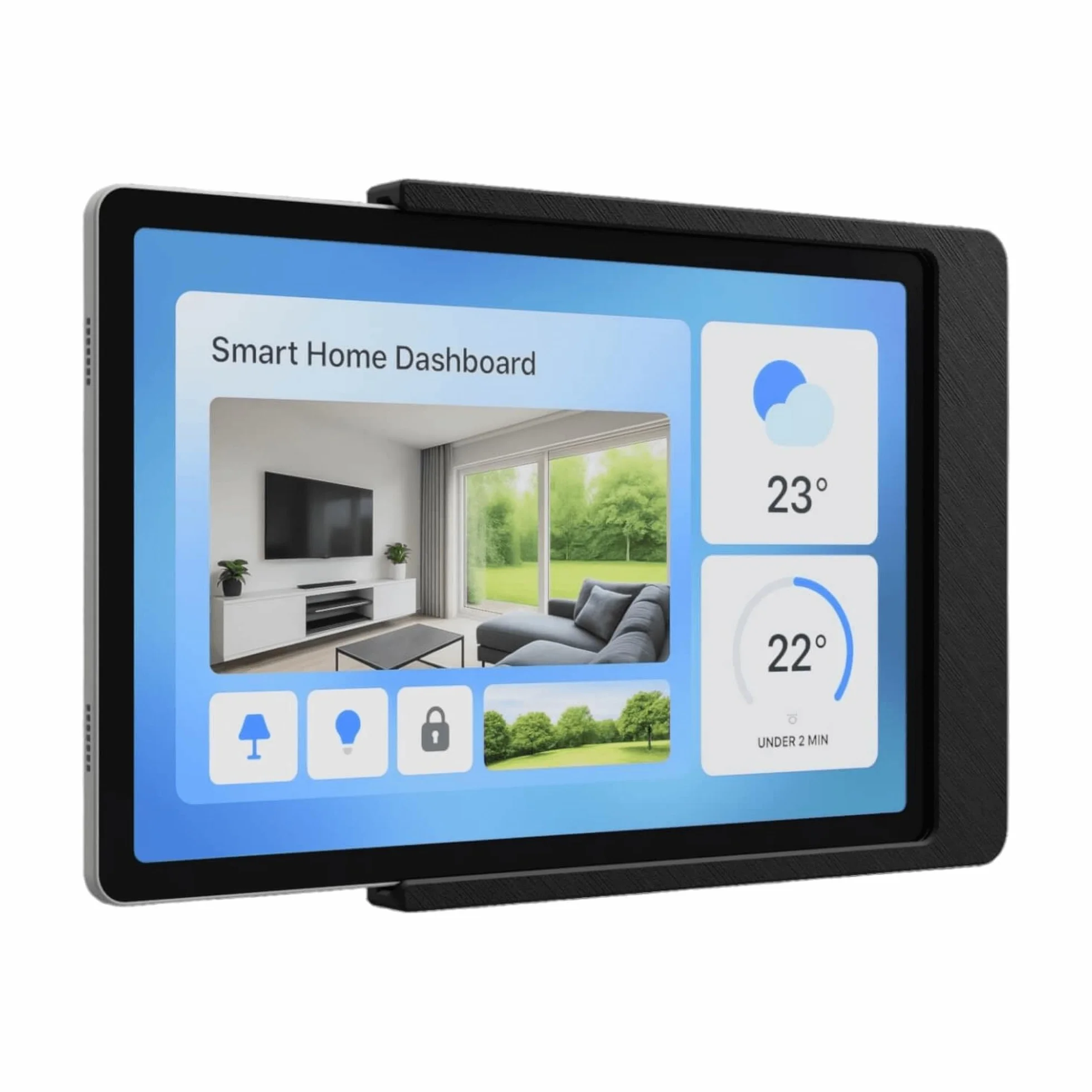 Soporte Tablet Pared para Samsung Galaxy Tab A9+ / A11 Plus (11 Pulgadas) - Soporte Extraíble Ultra Plano y A Medida para Smart Home Dashboard - Gestión de Cables - Negro