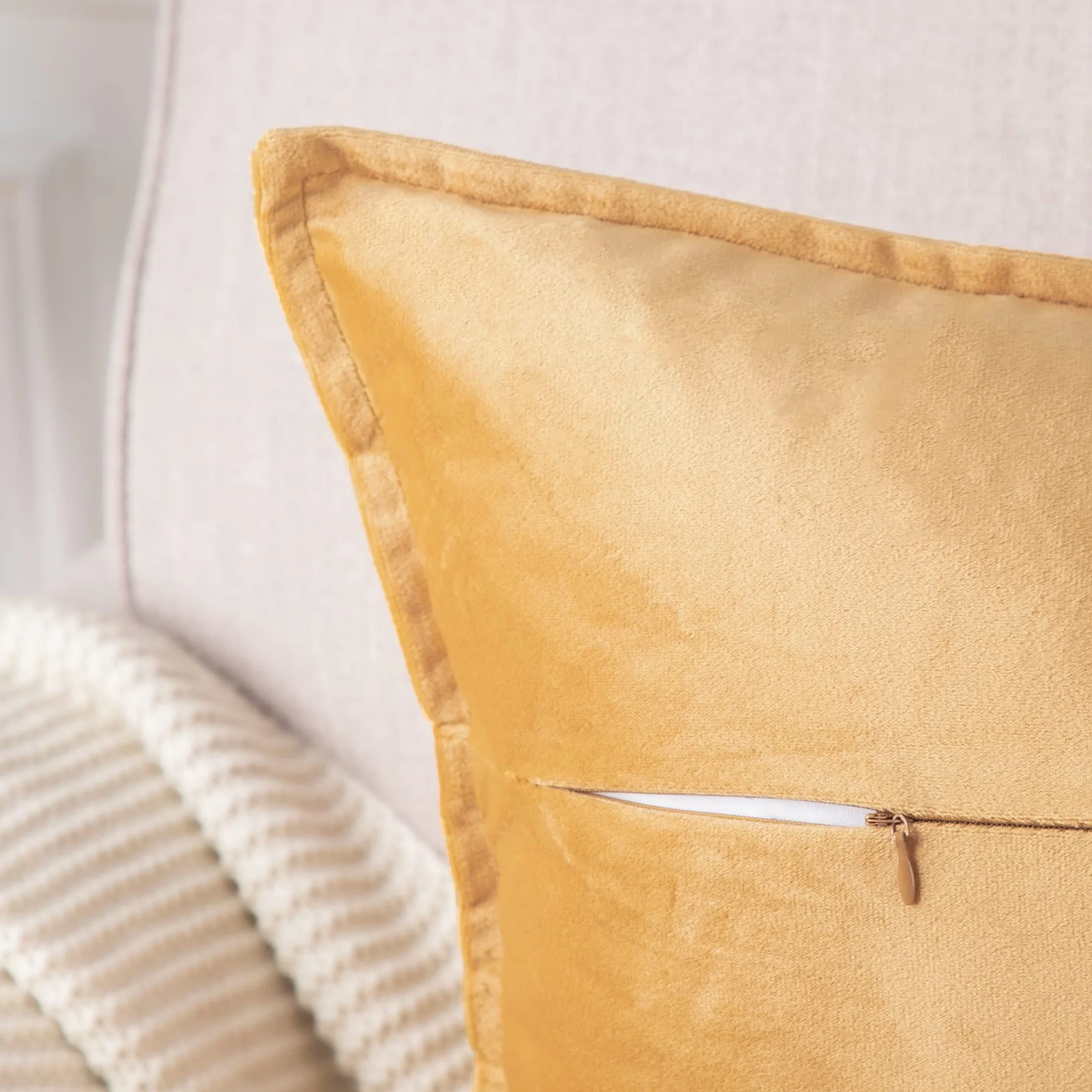 Madizz Funda de Almohada de Terciopelo Decorativo 45x45 cm para Sofá Dormitorio