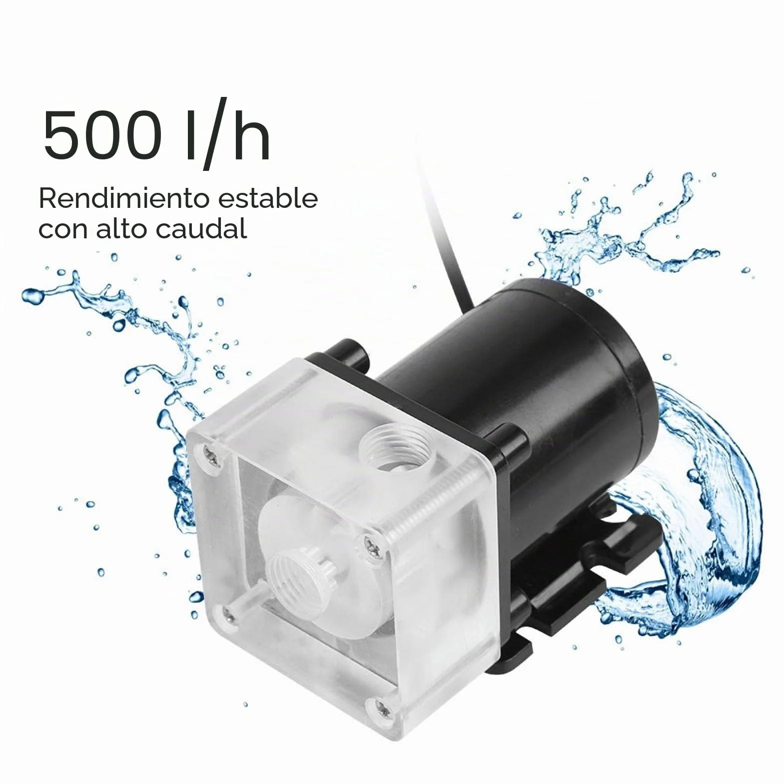 VBESTLIFE Golpe de Agua CPU silenciosa Computadora 10W de refrigeración por Agua Bomba G1/4 Rosca para PC 500L/H