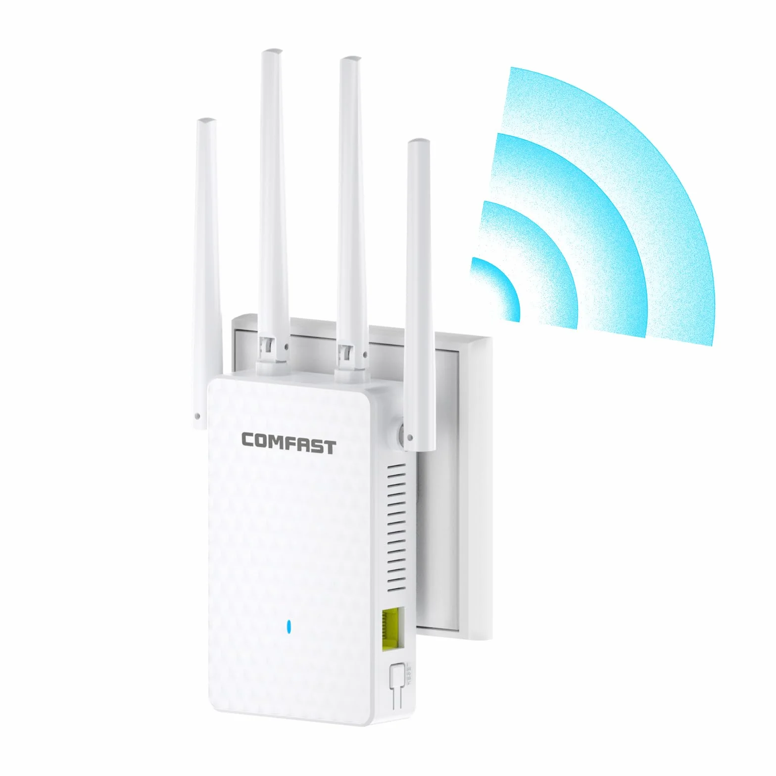COMFAST Repetidor WiFi, AC1200M Amplificador Señal WiFi, 2.4/5 GHz Amplificador WiFi Potente con Puerto Ethernet, 4 Antenas Externas, Extensor de WiFi para Casa y Oficina, WPS, Repetidor/Router/Ap