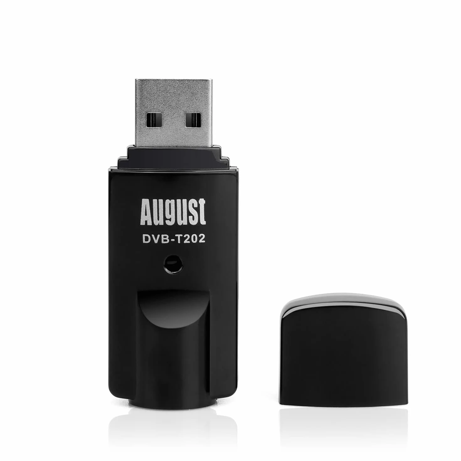 August DVB-T202 Sintonisador TV USB TDT para PC Ordenador Digital - USB TV Stick Television España y Portugal - Windows 11, 10, 8, 7 - Antena y Software incluidos