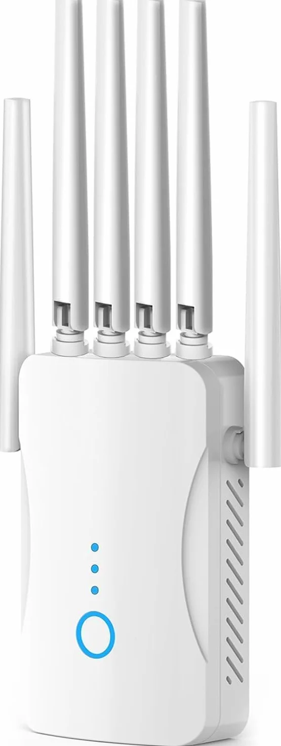 Repetidor WiFi Potente Amplificador Señal, Extender Largo Alcance 6 Antenas, Modo Repetidor/Ap, Cobertura 9000 ft², Hogar y Oficina, Instalación Sencilla