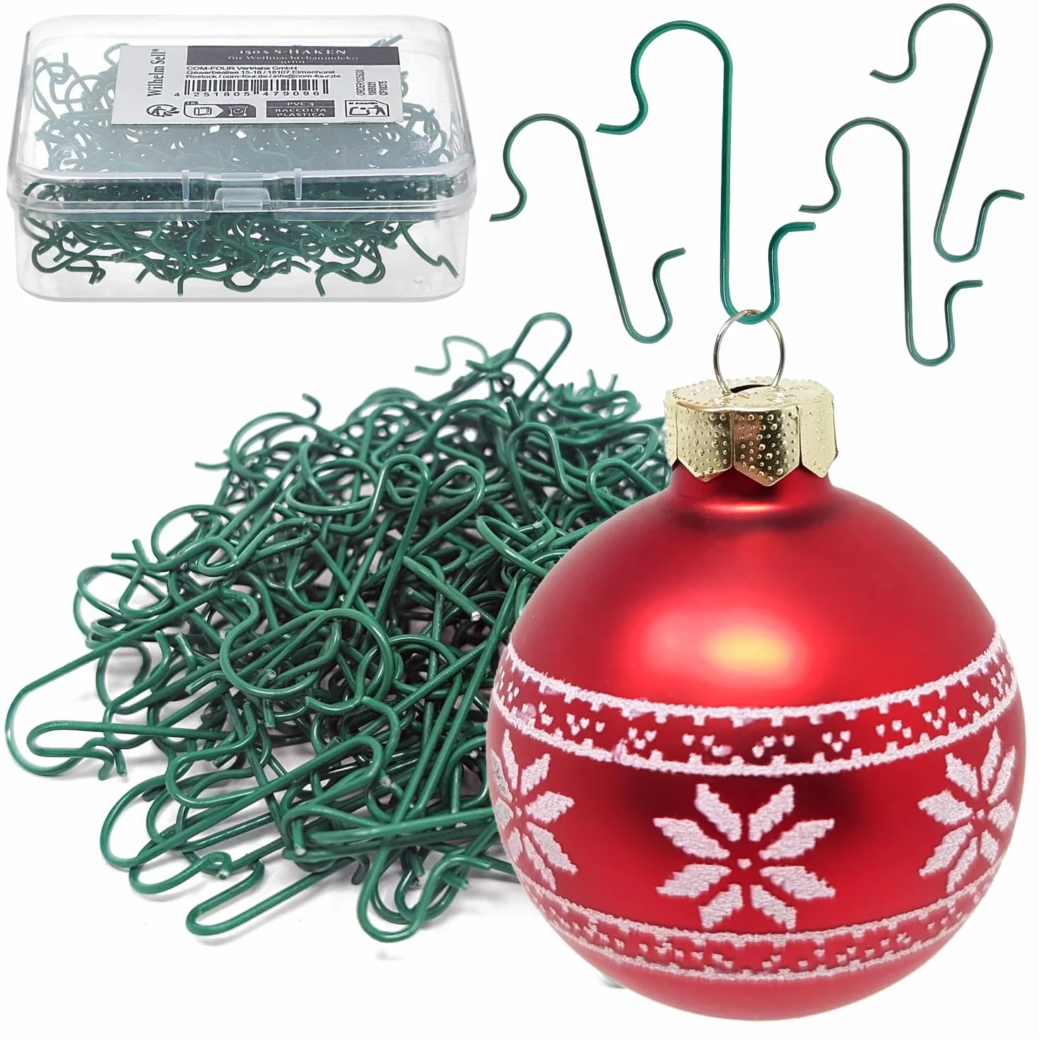Ganchos Dobles para Adornos de Árboles de Navidad - Colgadores Rápidos Reutilizables de Metal 150 Piezas