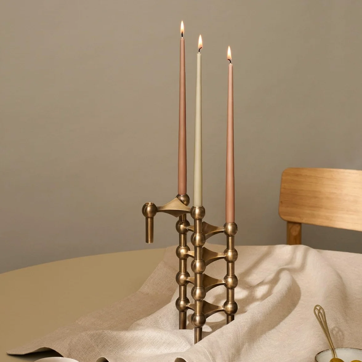 Ester & Erik Stoff Nagel Taper candles cera parafina negro, 3,5 h sin goteo, paquete 6