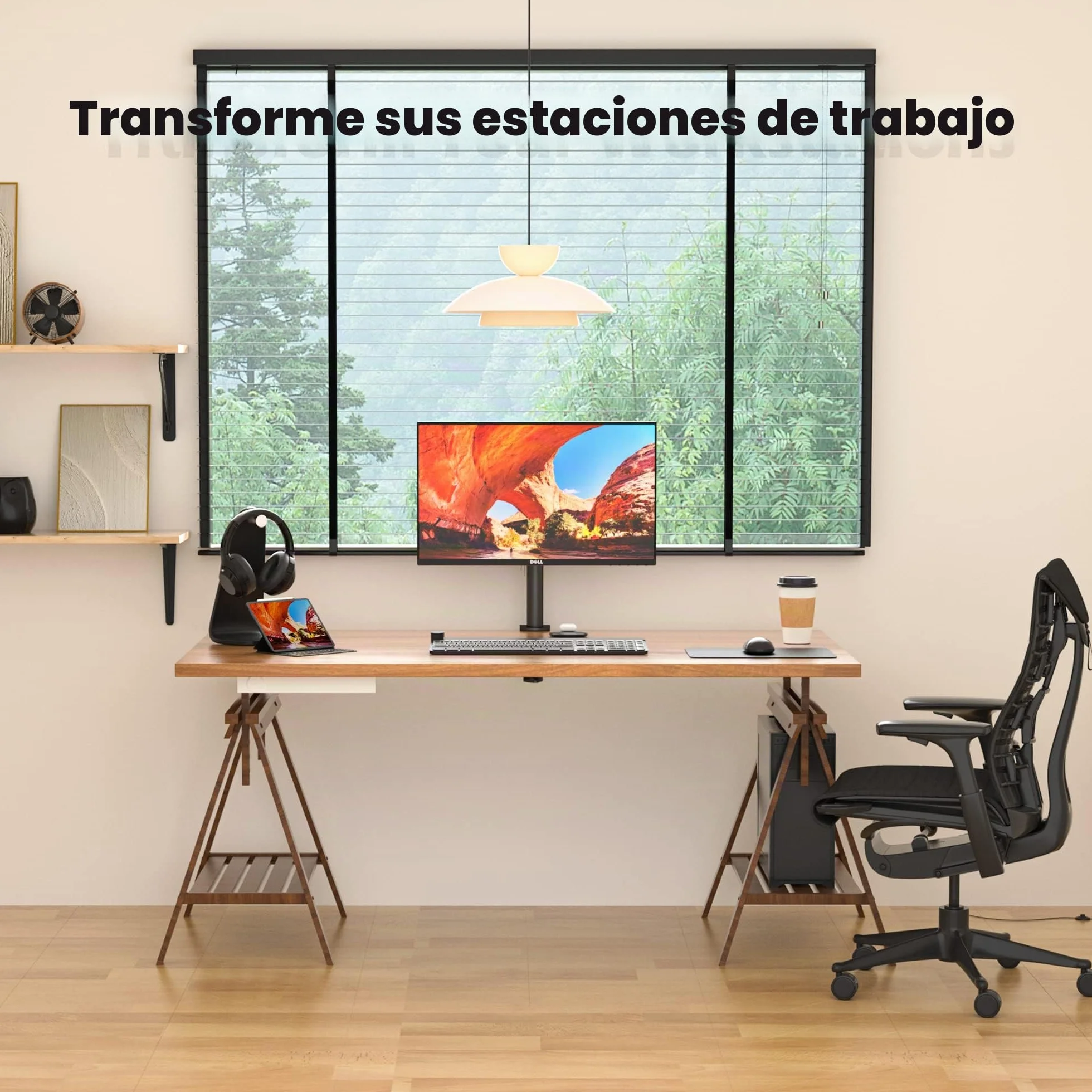 BONTEC Soporte Monitor para Pantallas LCD LED de 13-32 Pulgadas, Brazo Monitor de Escritorio para Pantallas de Monitor hasta10 kg, Altura Ajustable, 2 Opciones de Montaje, VESA 75x75/100x100mm