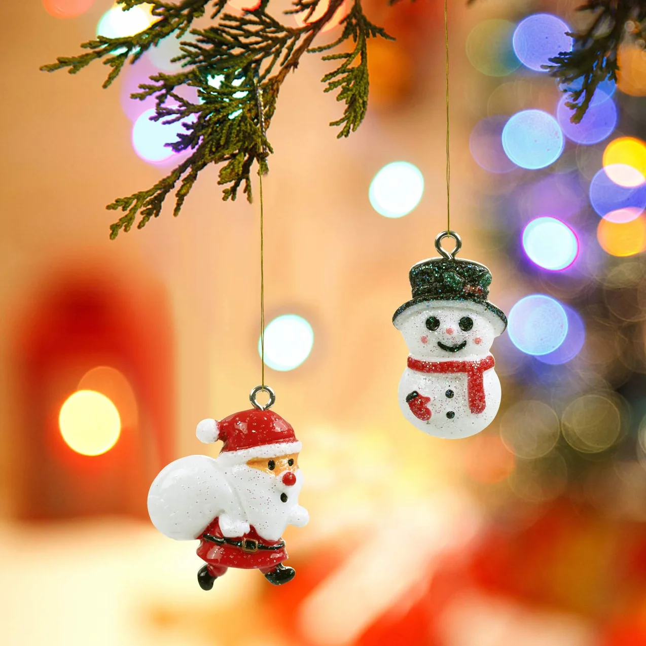 LEMESO Calendario de Adviento Decoración Colgante Árbol Navidad 24 Adornos Bisutería DIY