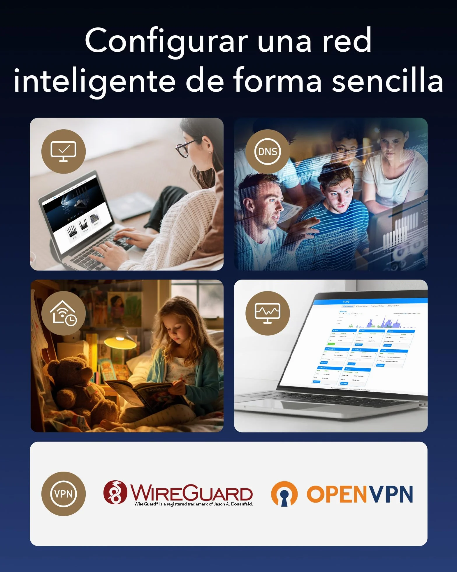 Cudy Sistema de Malla Wi-Fi 6 para Toda la Casa, 2.5G WAN, Red Troncal Ethernet, Ideal para 1Gig+ Internet, Wireguard, OpenVPN, M3000 1-Pack