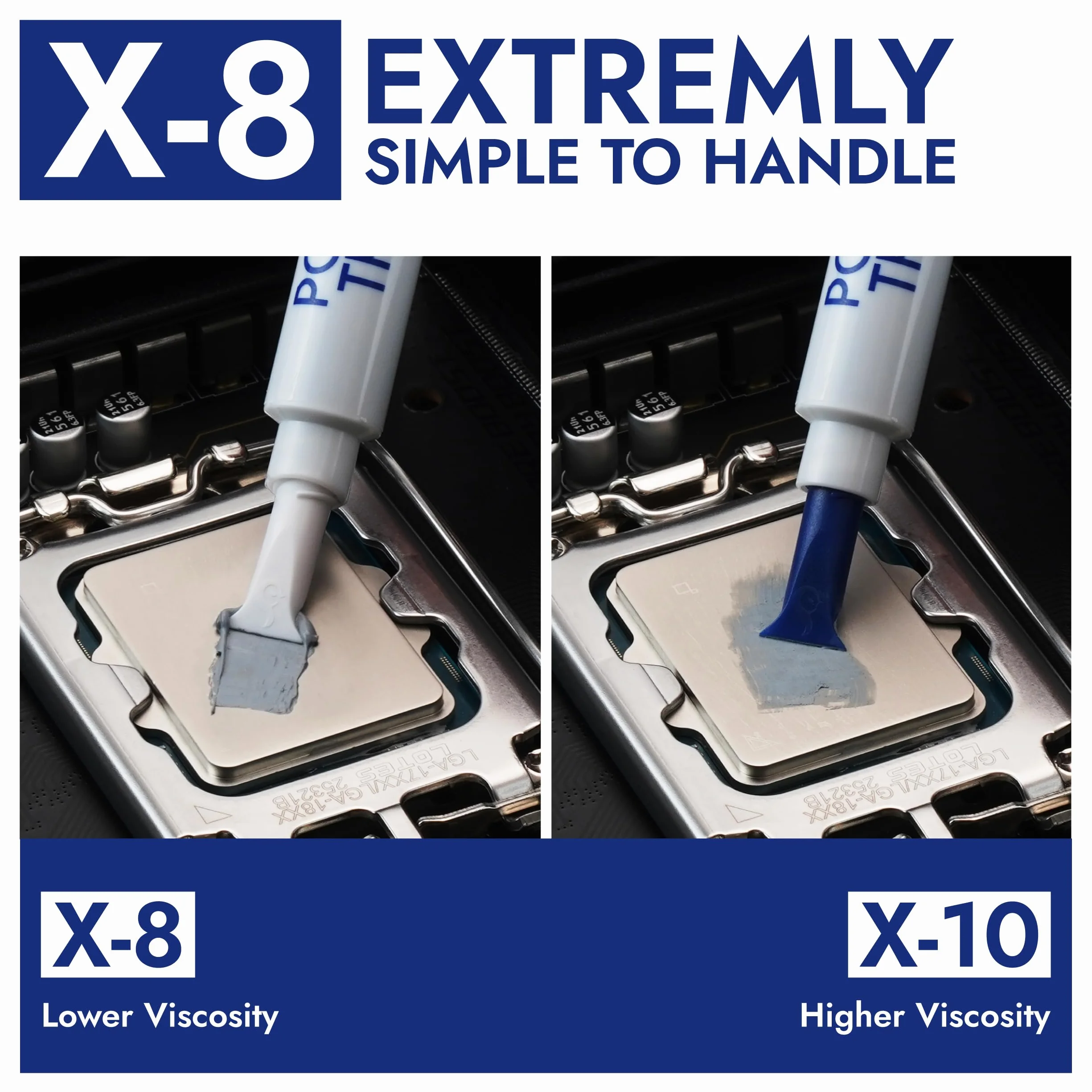 Polartherm X-8 by Thermal Grizzly - Pasta térmica para CPU y GPU de 10 gramos - Alta conductividad térmica, larga durabilidad, grasa térmica no conductora - Kit de compuesto térmico con espátula