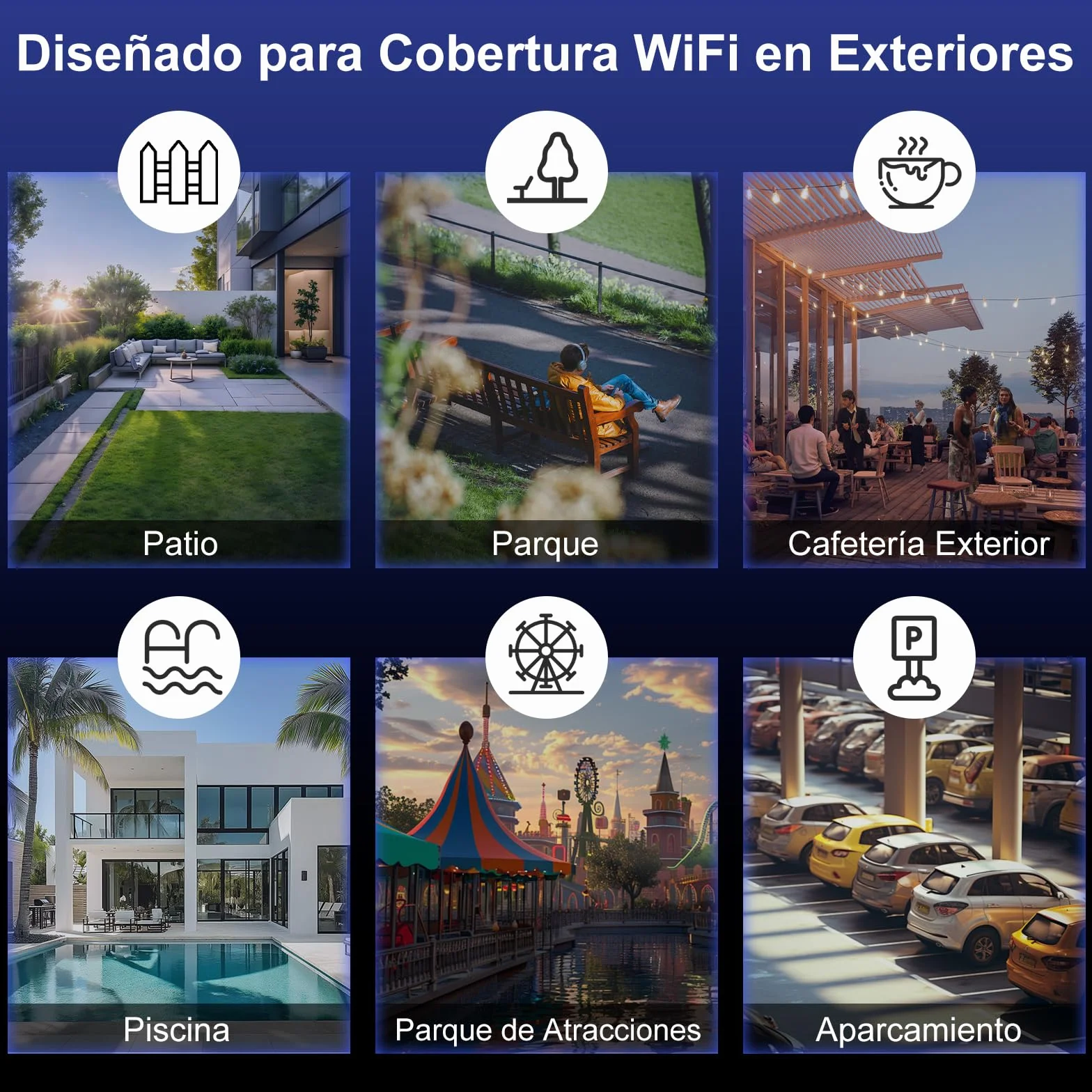 COMFAST BE3600 Amplificador de señal WiFi 7, Punto de Acceso Inalámbrico, Antena WiFi Exterior y Largo Alcance de Alta Potencia, IP66/PoE/3 Antenas para Granjas, Jardines, autocaravanas y campings