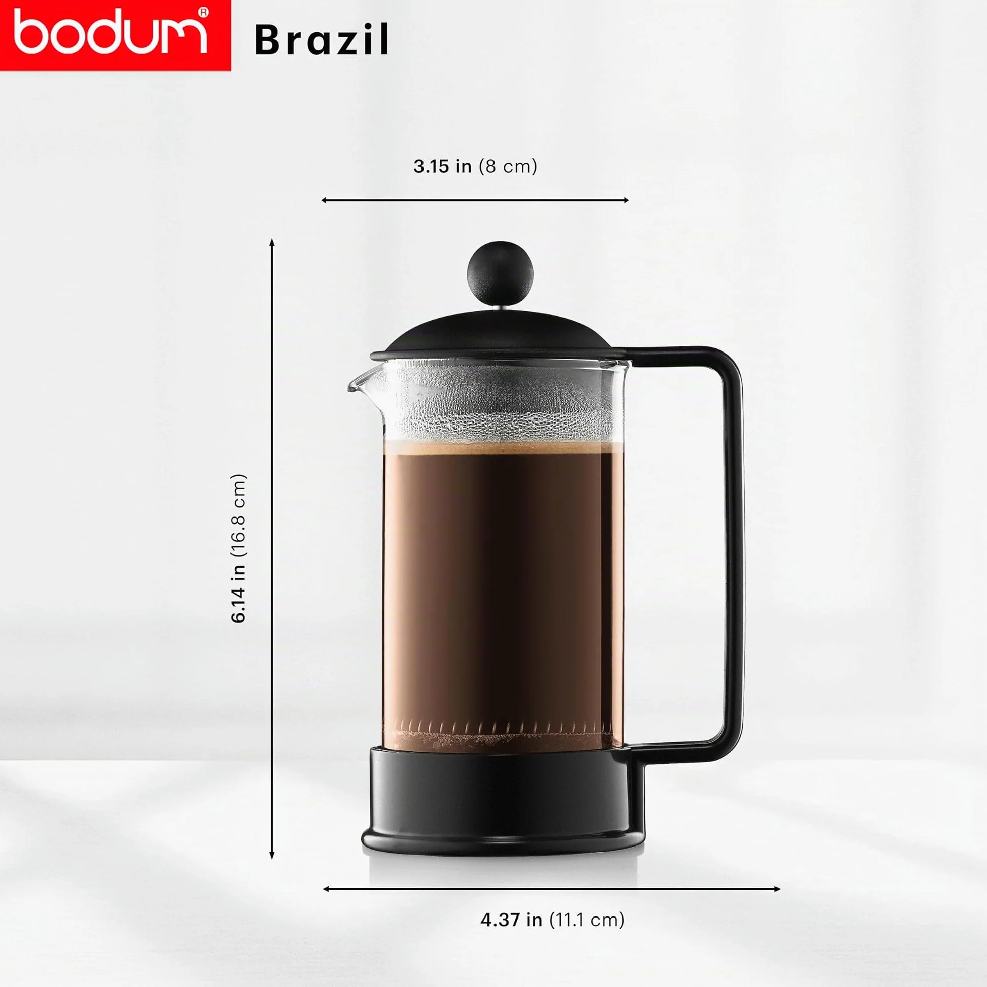 Bodum Brazil Cafetera de émbolo 3 tazas 0,35 l negro