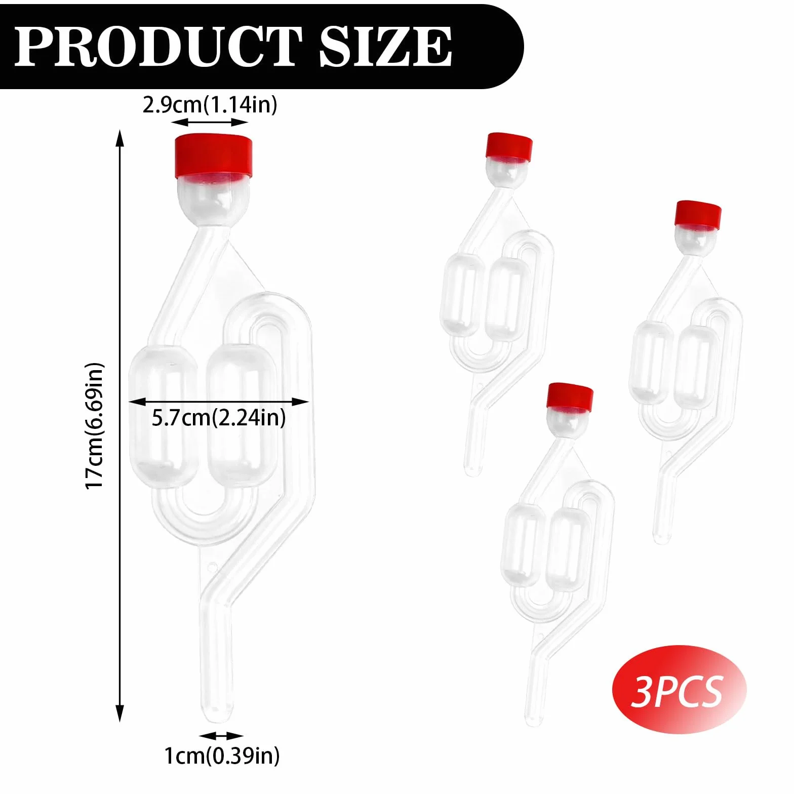 Airlock para Fermentación con Tapón de Silicona, Tubo de Fermentación Válvula de Bloqueo de Aire para Elaborar Cerveza