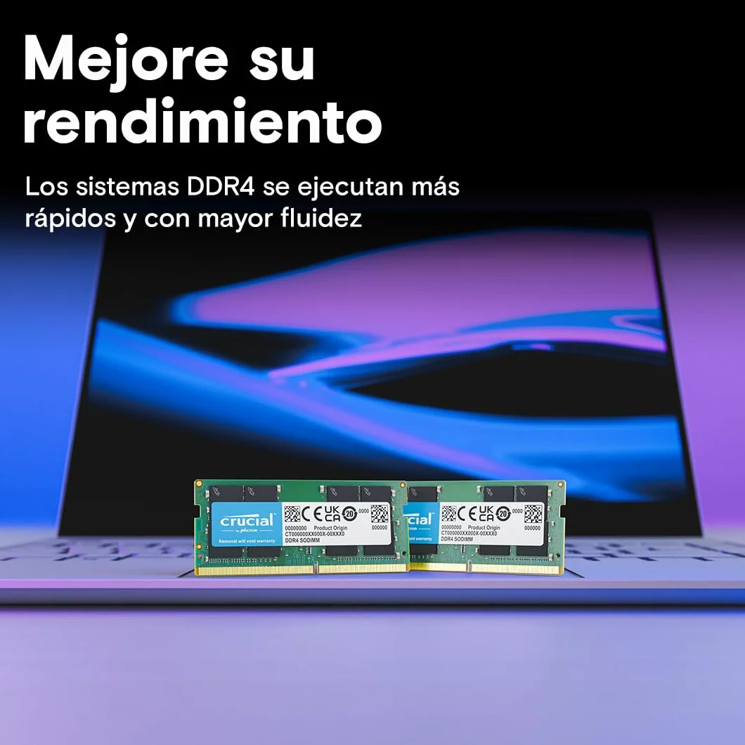 Crucial RAM DDR4 8GB 3200MHz SODIMM CL22, Memoria para Ordenador Portátil/Laptop, Mini PC (o 2933MHz / 2666MHz) - CT8G4SFRA32A