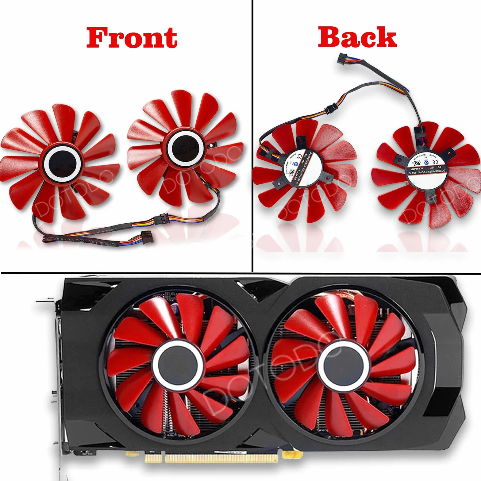 2 unids/lote 85mm FD10U12S9-C 4Pin GPU tarjeta gráfica ventilador minero ventilador para XFX RX 570 RS RX 580 RS tarjetas gráficas ventilador de reemplazo de enfriamiento