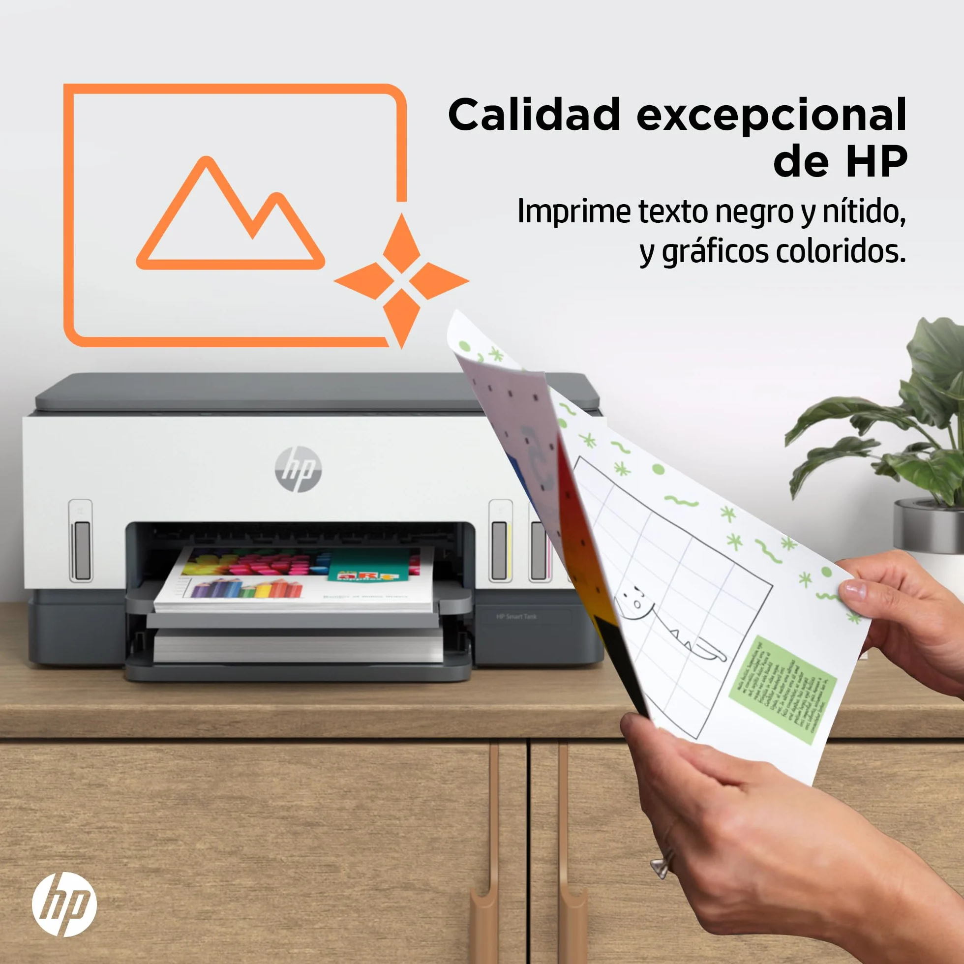 HP Smart Tank 6005, Impresora A4 Multifunción a Color, Inyección de Tinta, Wi-Fi de Doble Banda, Impresión automática a Doble Cara, Escáner, Copiadora, Smart App, Tinta incluida hasta 3 años