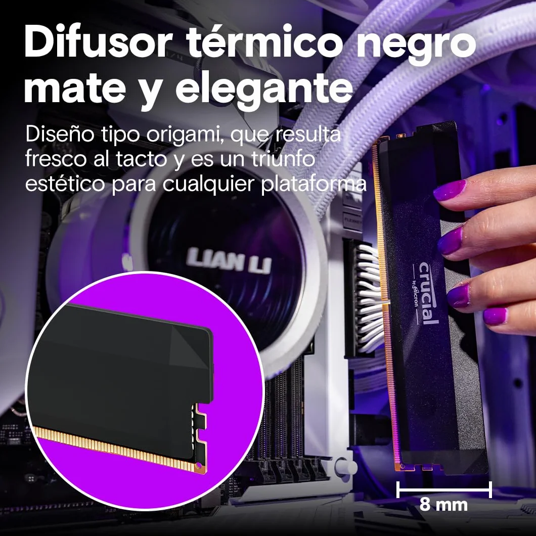 Crucial Pro RAM DDR5 32GB (2x16GB) 6000MHz CL36, Overclocking Gaming, Intel XMP 3.0 / AMD Expo, PC Memoria, Negro - CP2K16G60C36U5B