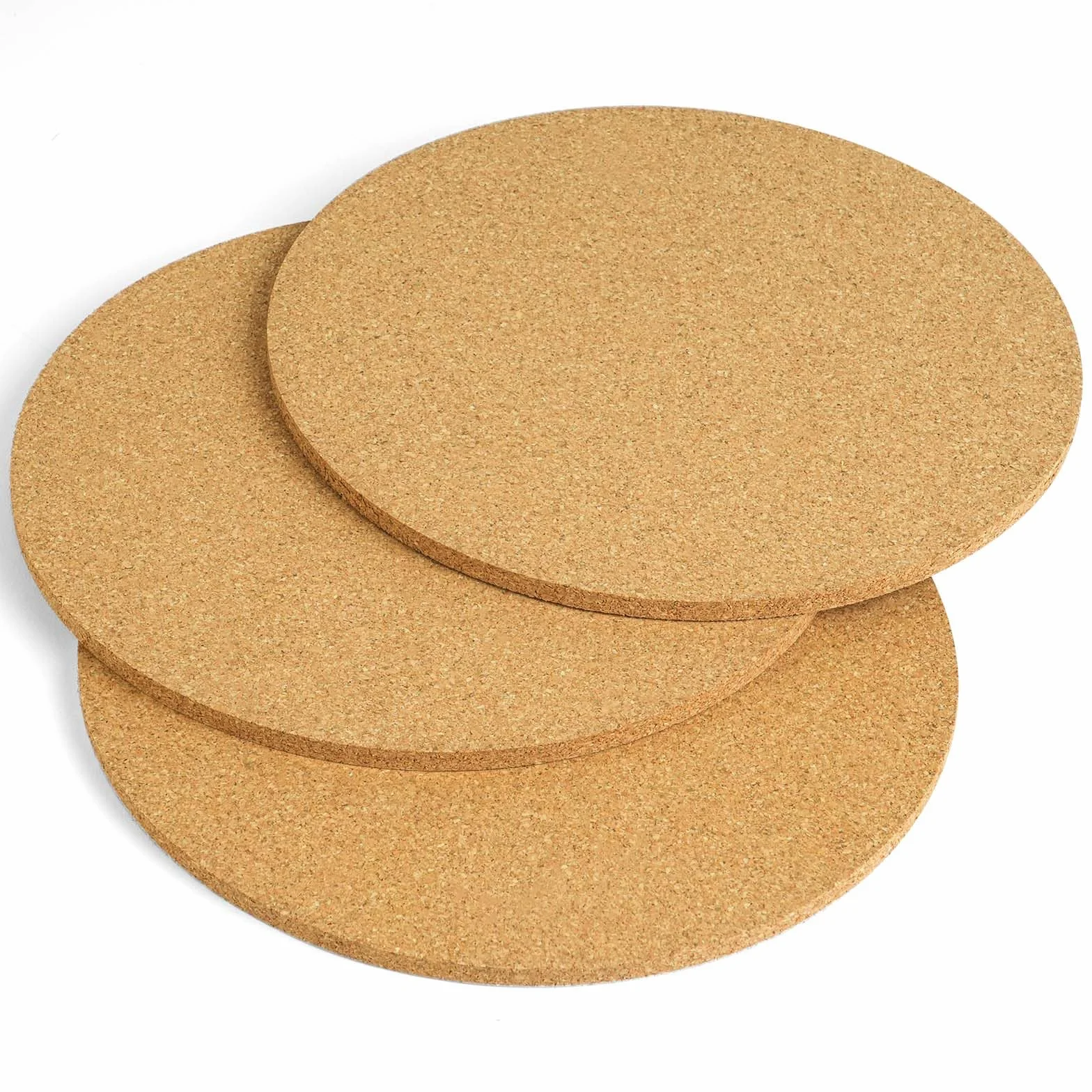 flintronic Salvamanteles redondo de corcho, juego de 3 salvamanteles de 20 cm, antideslizante, anticalor, perfectos para ollas para cocina platos calientes, ollas y sartenes