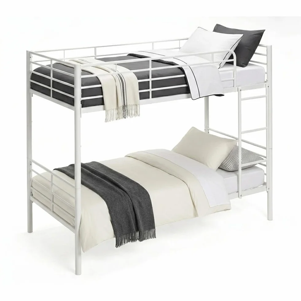 Befara Litera Divisible Twins – Convertible en 2 Camas, Estructura Acero epoxy, protección Anti-caídas - Blanco - 80 x 180