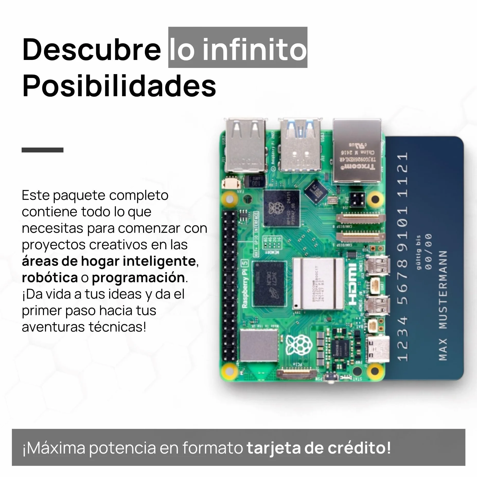 db-tronic Raspberry Pi 5 4 GB NVMe Kit 64 GB 27 W Carcasa metálica Refrigeración Activa SSD M.2 NVMe PCIe