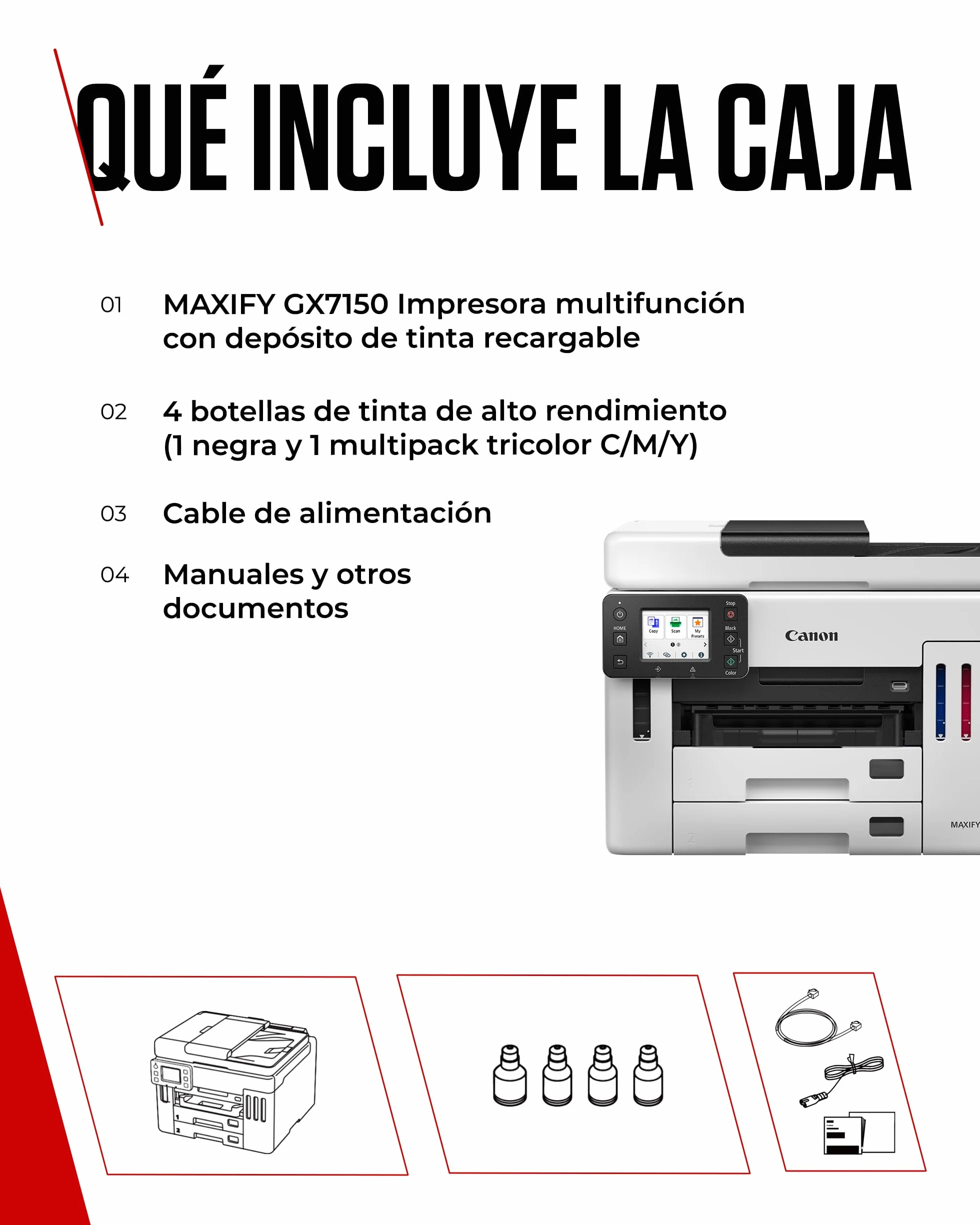 Canon Maxify Gx7150 Megatank - Multifunktionsdrucker - Farbe - Tintenstrahl - Ciss - Legal (216 X 356 Mm)