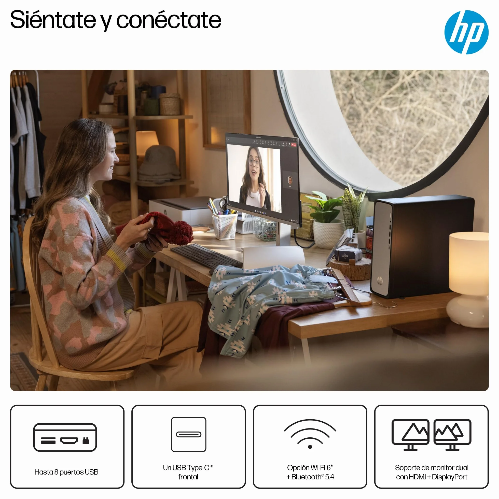 HP Ordenador de Sobremesa OmniDesk Slim (Intel Core i5-14400, 16GB DDR5 RAM, 512GB SSD, Gráficos Intel, FreeDOS) - Gris