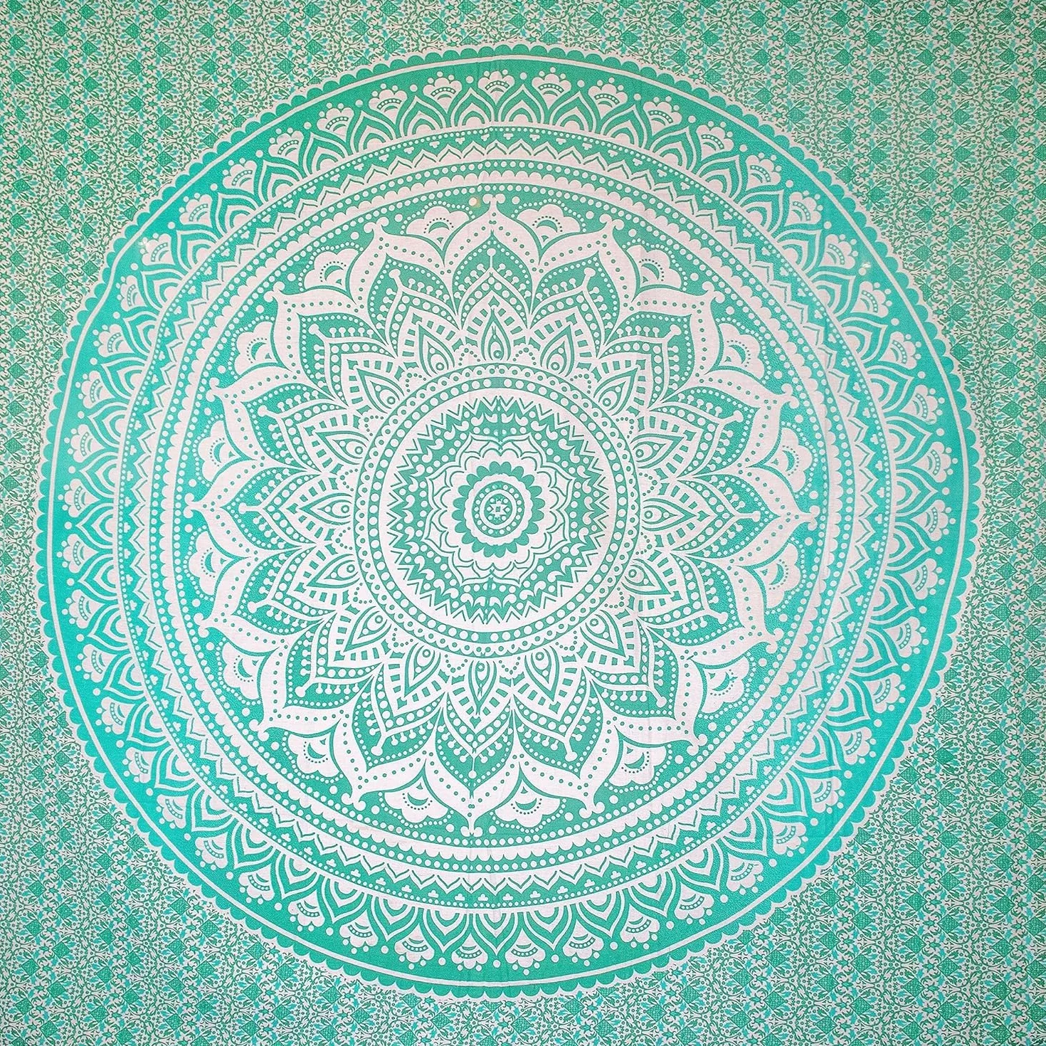 BRICOMIRAS Tapiz de Playa Grande antiarena Mandala 2X Verde