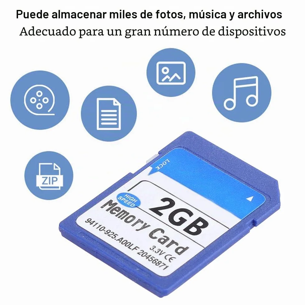 ASHATA Tarjeta de Memoria 1G / 2G / 8G / 16G / 32G / 64G, Tarjeta de Memoria Universal de Alta Velocidad para MP3, MP4, cámara, SLR, para PSP, Altavoz de Tarjeta de Enchufe, Altavoz, etc.(2GB)