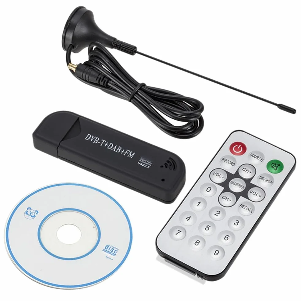 USB2.0 FM SDR Dongle Sintonizador de TV Digital Receptor Stick para Grabación y Reproducción en Tiempo Real