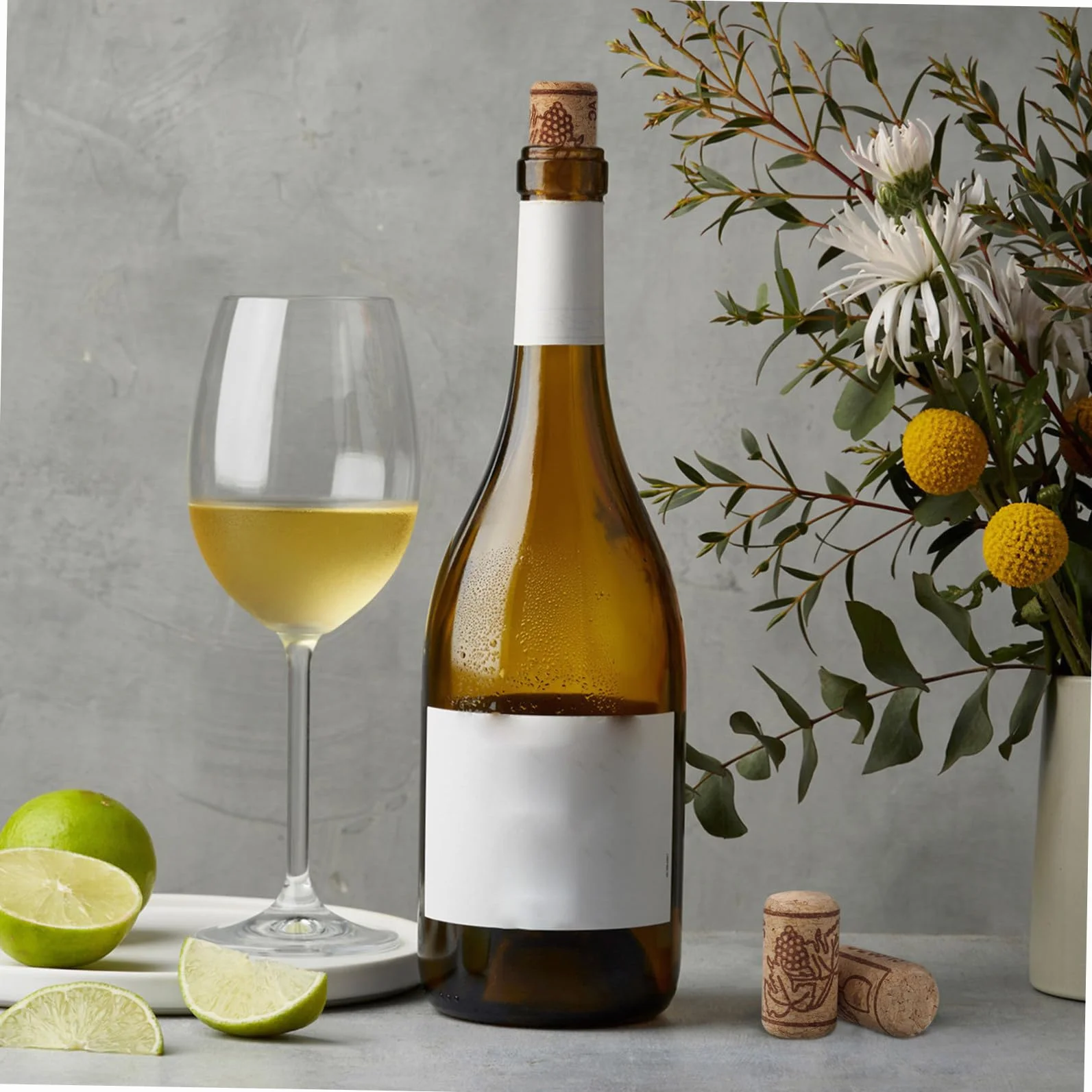 Corchos de Vino Naturales Tapones de Botella 100 unids 2.1 x 4 cm