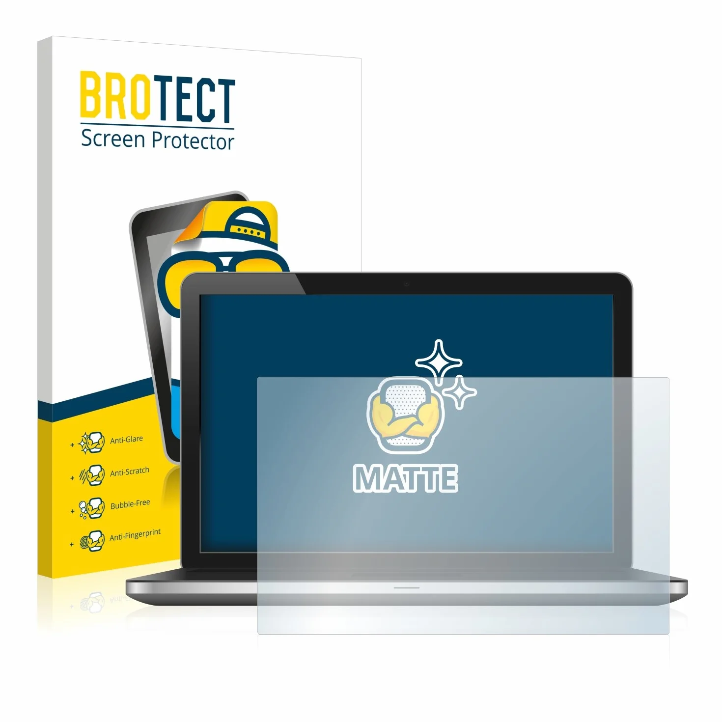 BROTECT Protector Pantalla Anti-Reflejos 16" para Medidas estándar con 40.6 cm (16,0 pulgadas) [354 mm x 199 mm, 16:9] Película Anti-Huellas