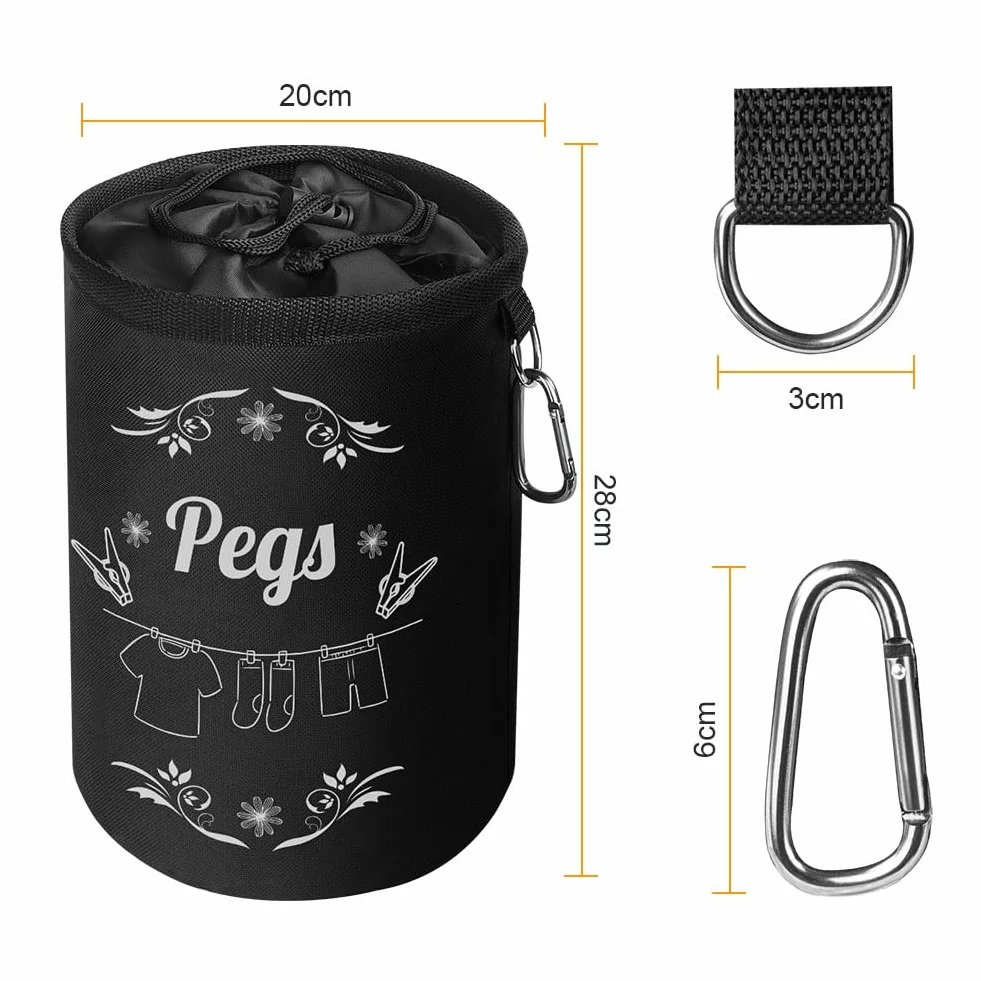 Vicloon Bolsa Impermeable para Pinzas de Ropa, Organizador de Almacenamiento