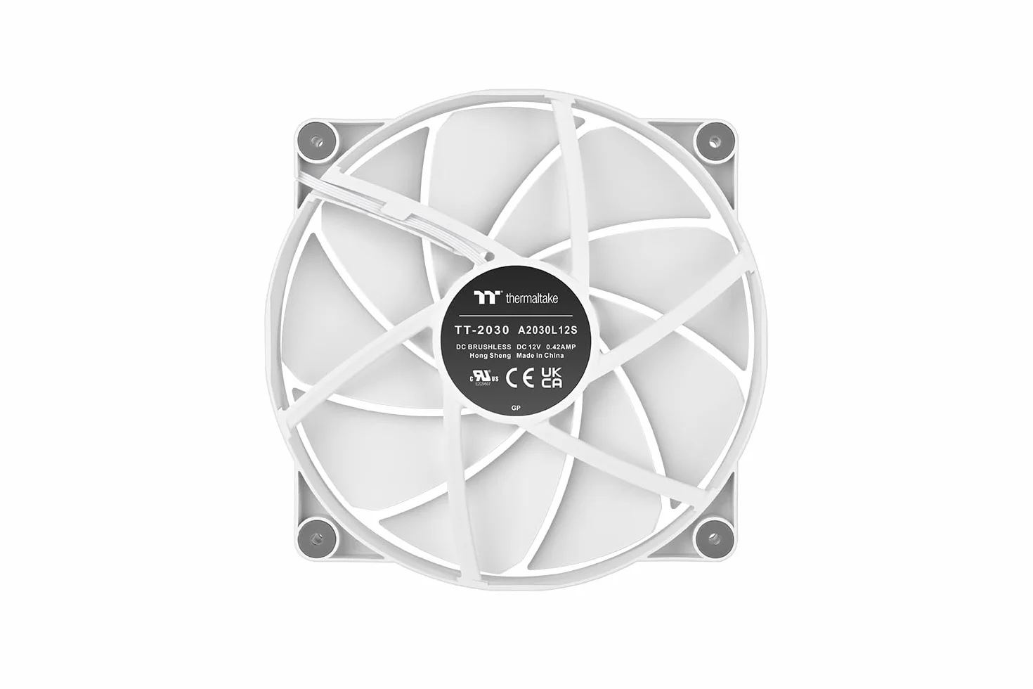Thermaltake CT200 PC Cooling Fan | Ventilador PWM de 200mm | 1 Unidad | Diseño de Cable Modular | Rodamiento Hidráulico Silencioso | Blanco Nieve