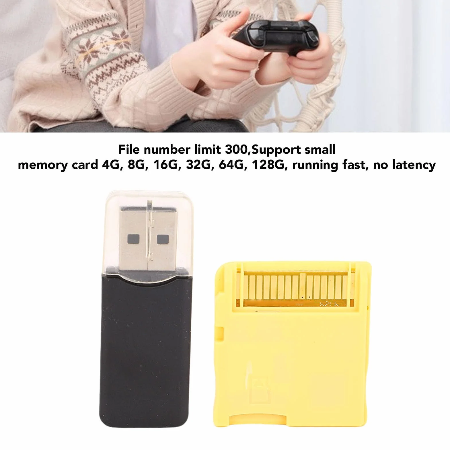 VBESTLIFE Tarjeta Flash de Videojuego, 2025 Nuevas Tarjetas Flash ASIC Video Video Video Compatibles con la Serie NDS 2DS 3DS, Incluye el Lector de Cartas (Gold)