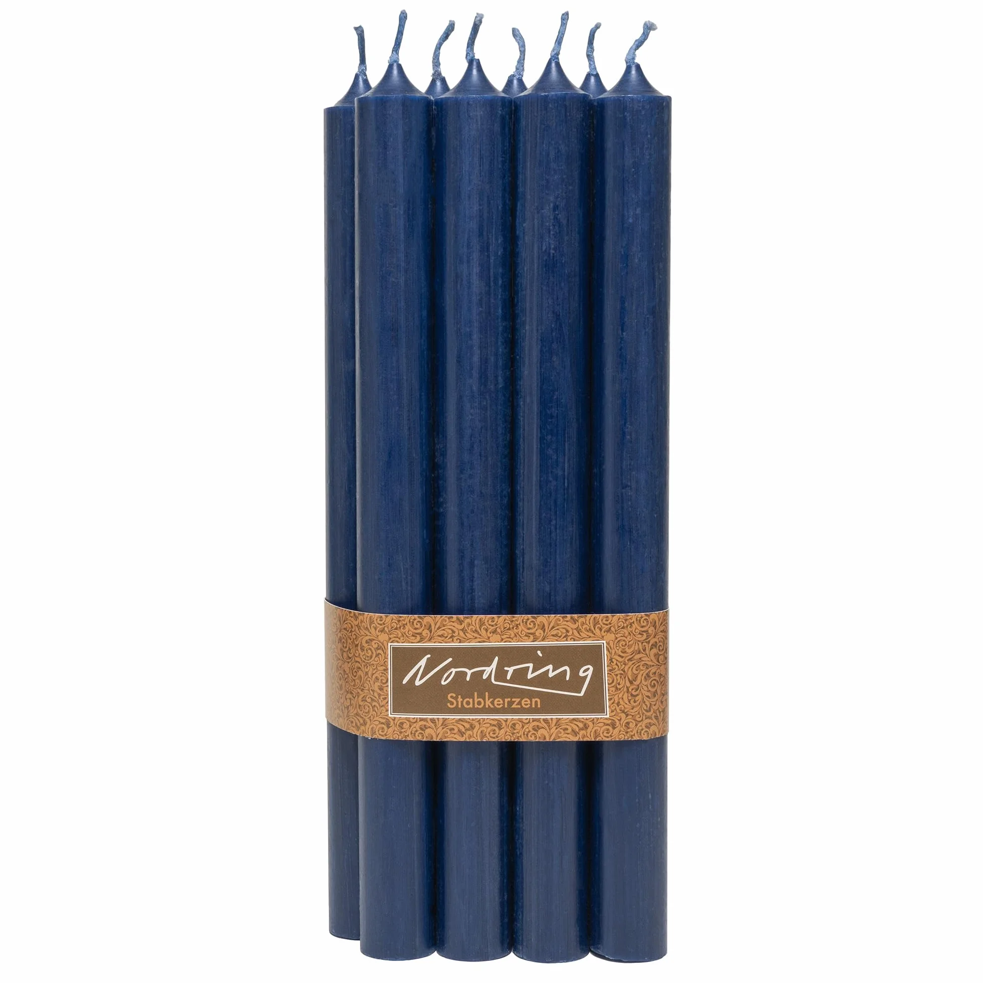 Nordring velas rústicas azul oscuro 2,2 x 18 cm teñidas certificado RAL
