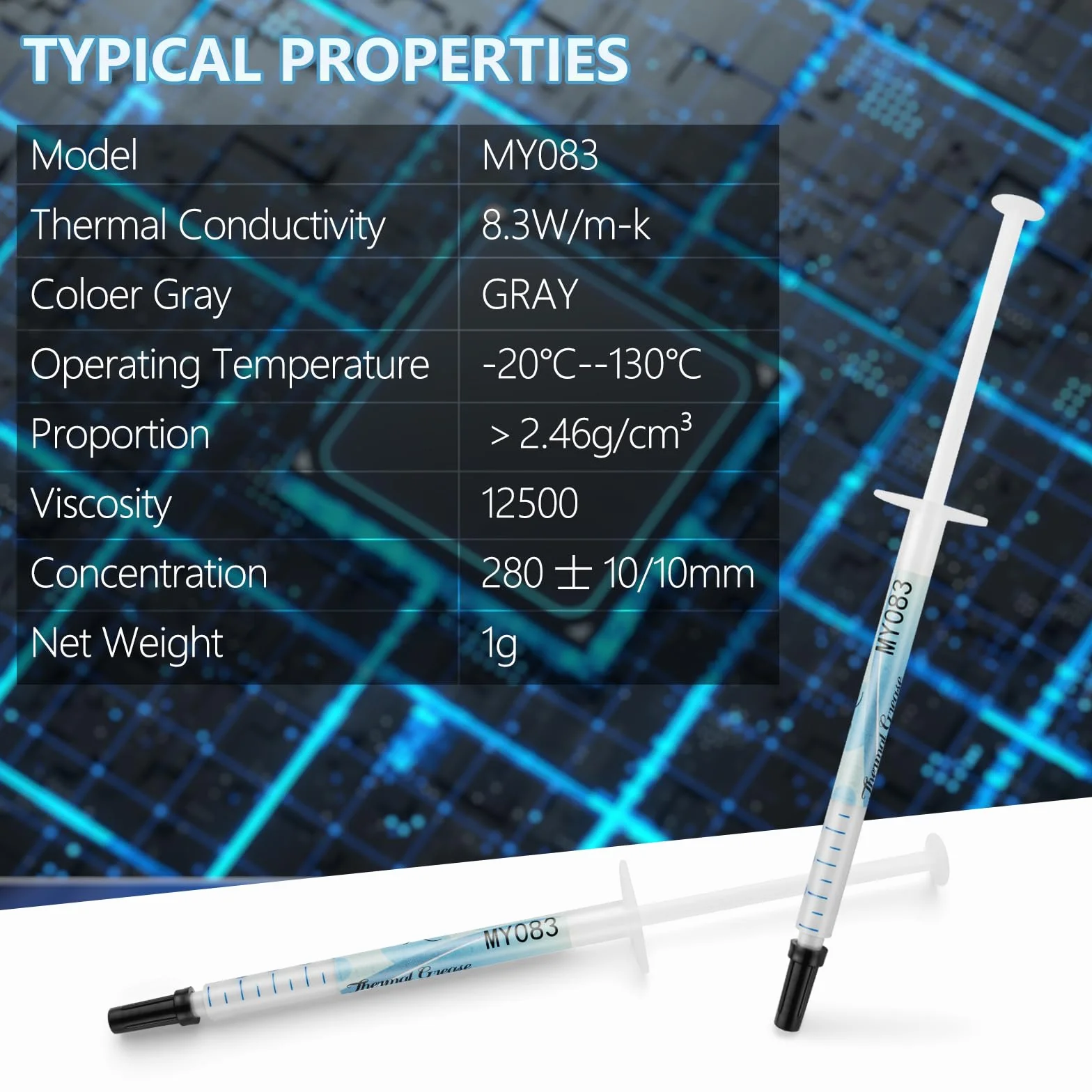 MY083>8.3 W/MK 10PCS(1PCS-1g) Pasta Termica Pasta térmica Thermal Paste Eléctricamente no conductivo for PC CPU GPU