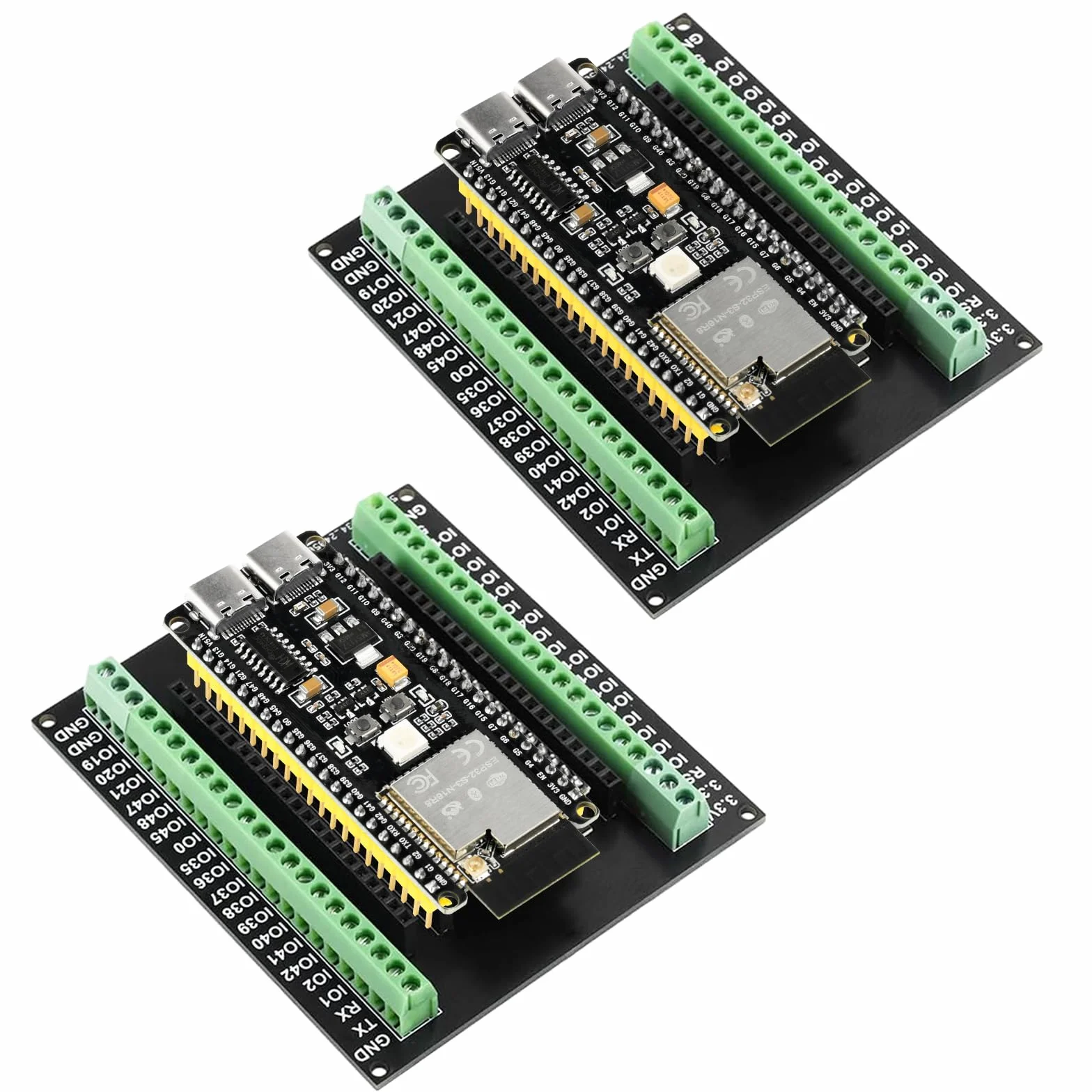 diymore 2 Unidades para módulo ESP32-S3 DevKitC-1 N16R8, Autoridad de expansión para agencias de Desarrollo, para Placa de Desarrollo ESP32 S3 1-N16R8 con WiFi, Bluetooth 5.0, Antena conectable USB C