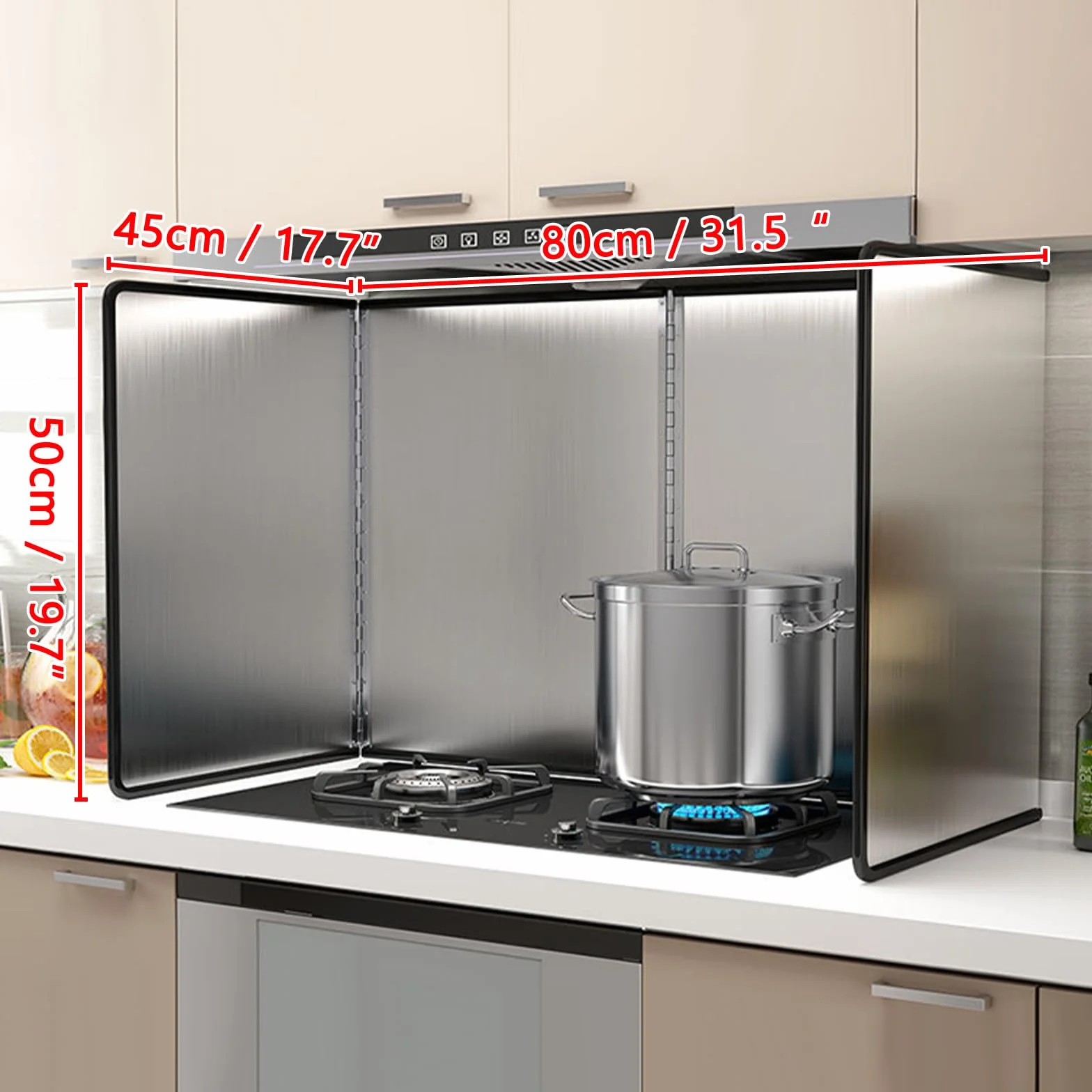 Pantalla protectora portátil contra salpicaduras de pared para cocina freír fogón