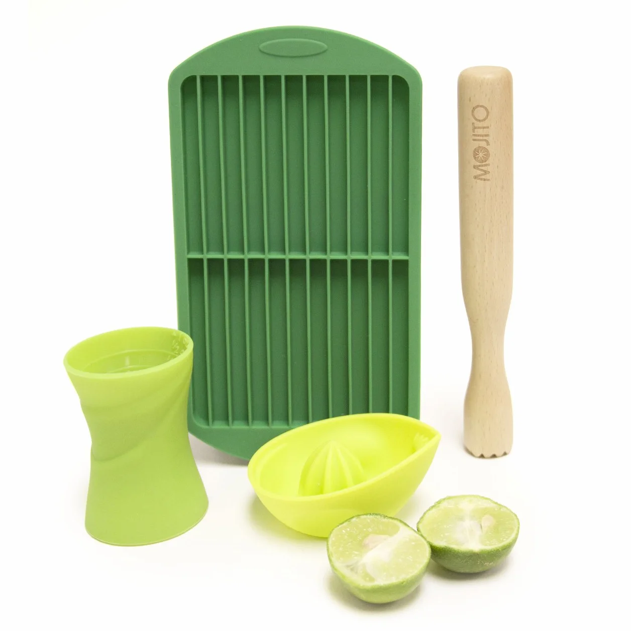 Mojito Kit Set de Fabricación de Cócteles Exprimidor Lima Doble Jigger Madera Muddler Molde Hielo