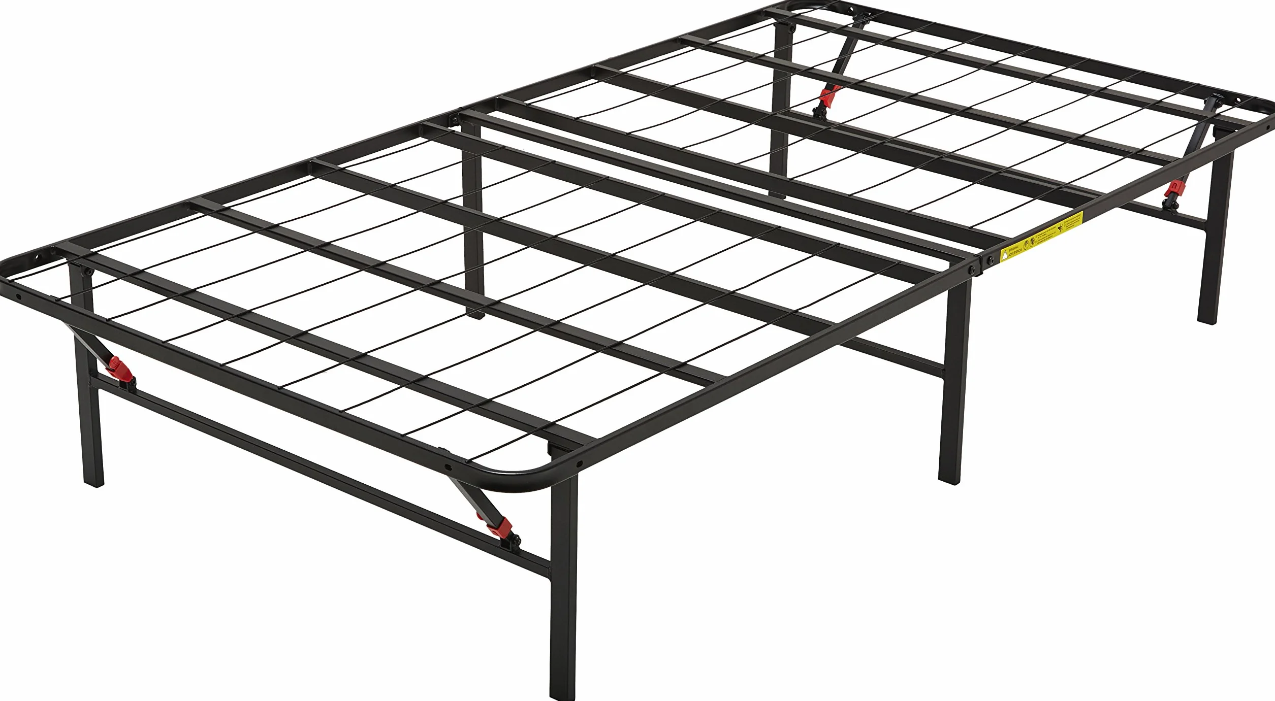 Amazon Basics Somier fijo plegable, montaje sin herramientas, permite almacenar debajo de la cama, 90 x 200 cm, 35.5 cm, Negro
