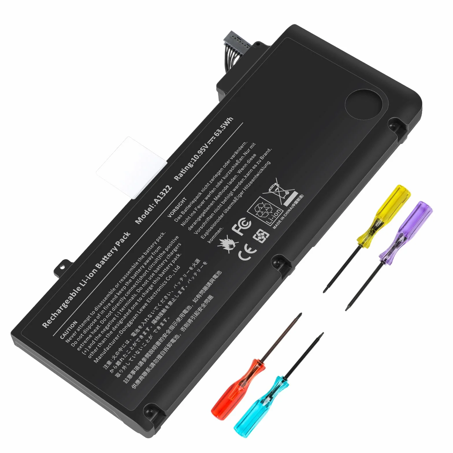 A1278 A1322 Baterías para portátiles y netbooks para MacBook Pro 13 Inch [2009 2010 2011 2012 Version] con Gran Capacidad & Alto Rendimiento & Larga Vida [10.95V 65.7Wh]