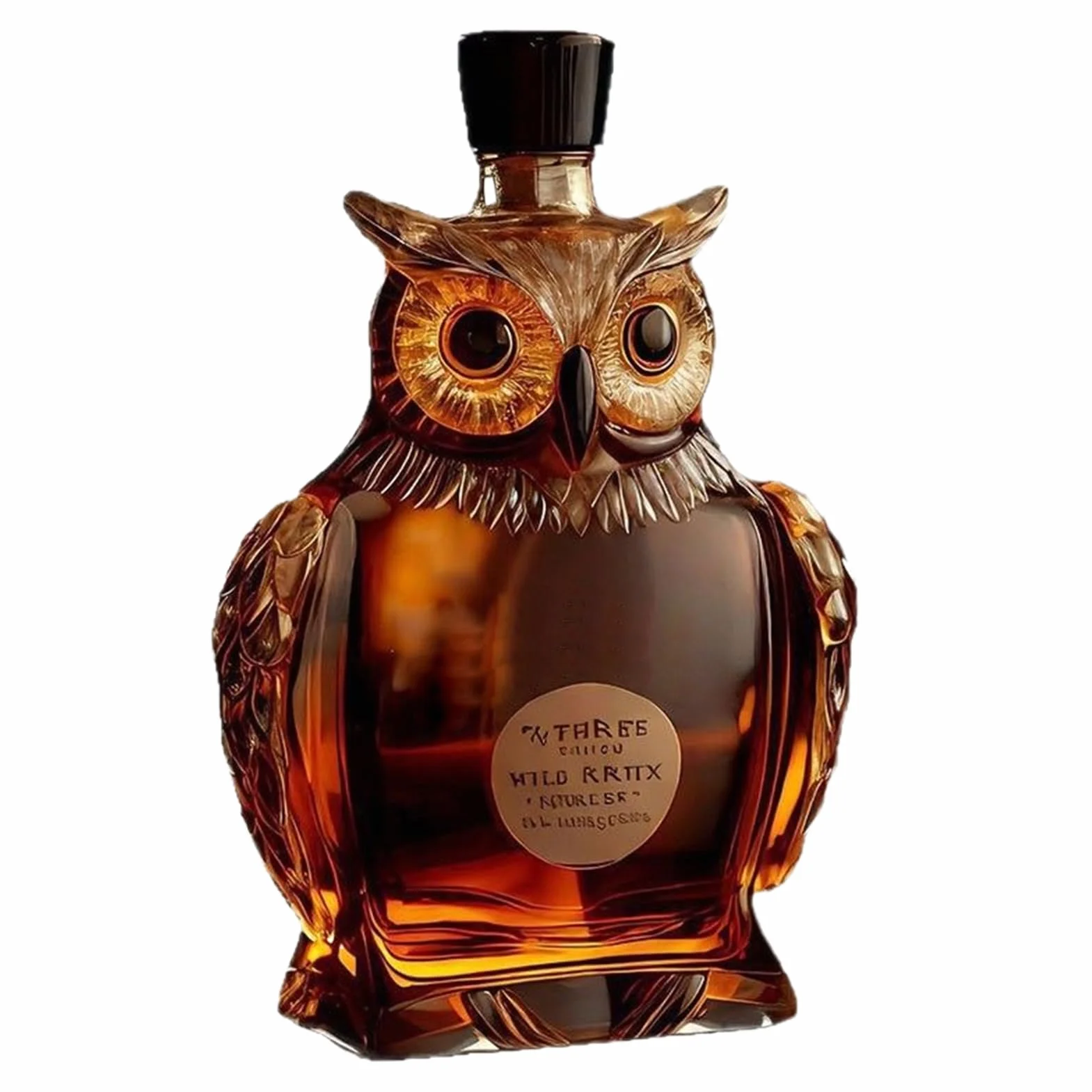 Decantador de Whisky Búho 350 ml Vidrio Animal Vaso Grabado