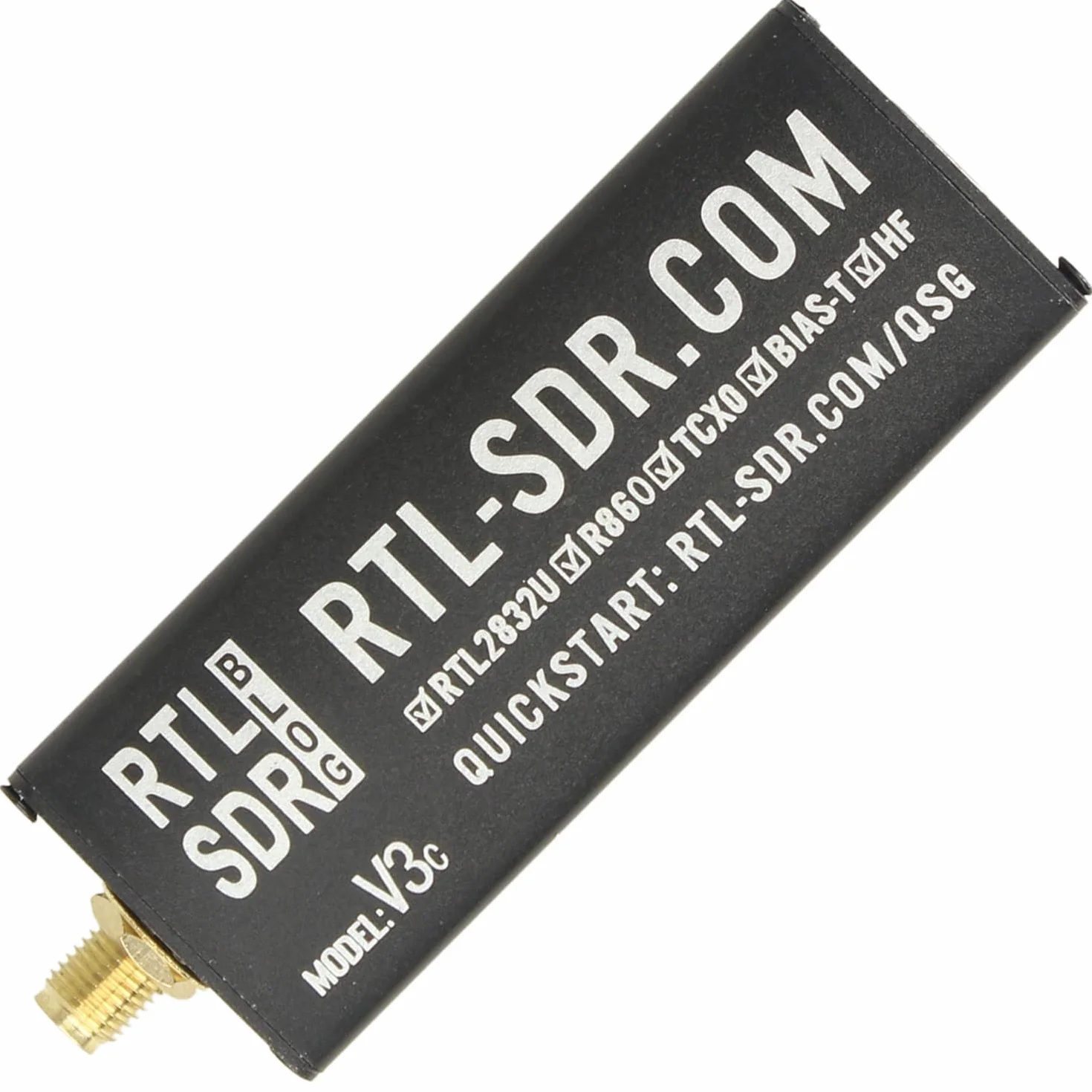 RTL-SDR Blog Radio definida por software V3 R860 RTL2832U 1PPM TCXO SMA (solo dongle) (negro) (USB-C)