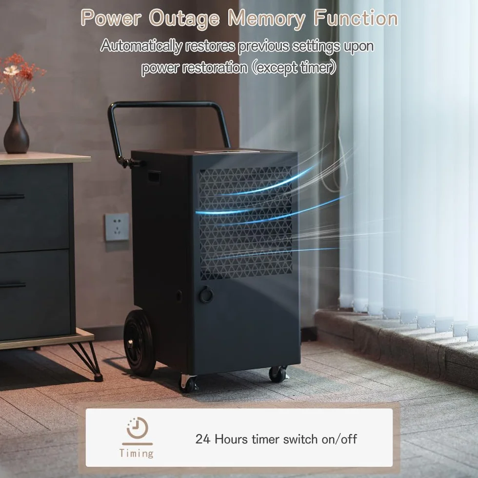 Deshumificadores de Humedad Profesional 70L/Día Deshumidificador Electrico Control Automático Temporizador 24h