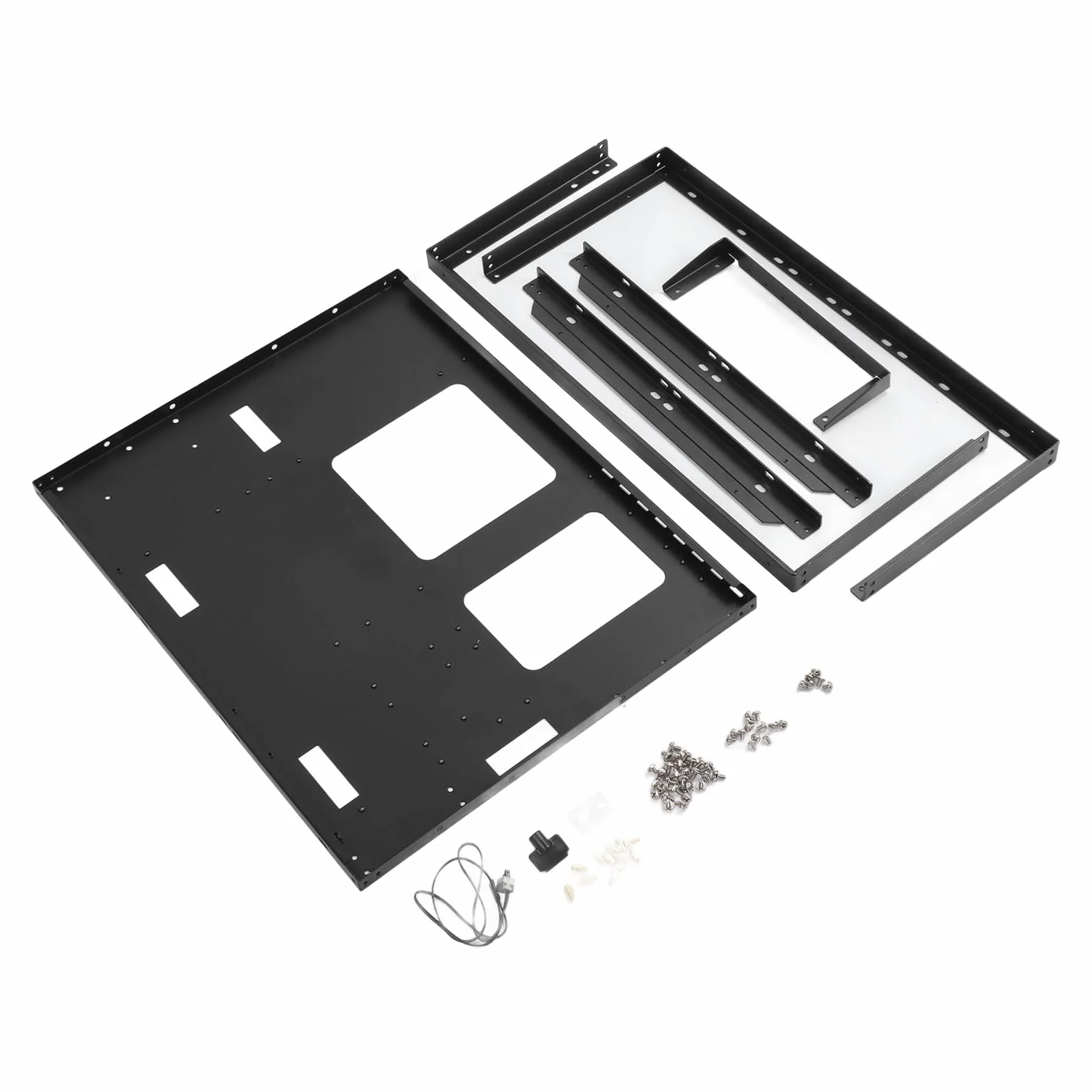 Ausla Bastidor de Chasis Abierto ATX, Marco de Acero, Compatible con Placas Base EATX ATX MATX ITX, Diseño Apilable con Excelentes Opciones de Refrigeración para Jugadores y Entusiastas del Bricolaje