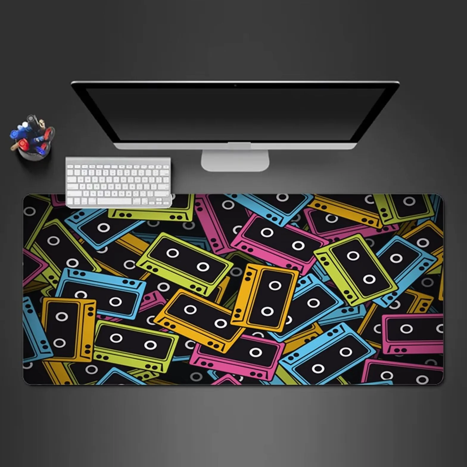 Alfombrilla Raton Gaming XXL 1200x600x2cm Alfombrilla de Ratón Grande Alfombrilla Gaming de Escritorio con Base Antideslizante para Gamers PC y Portátil (Música)