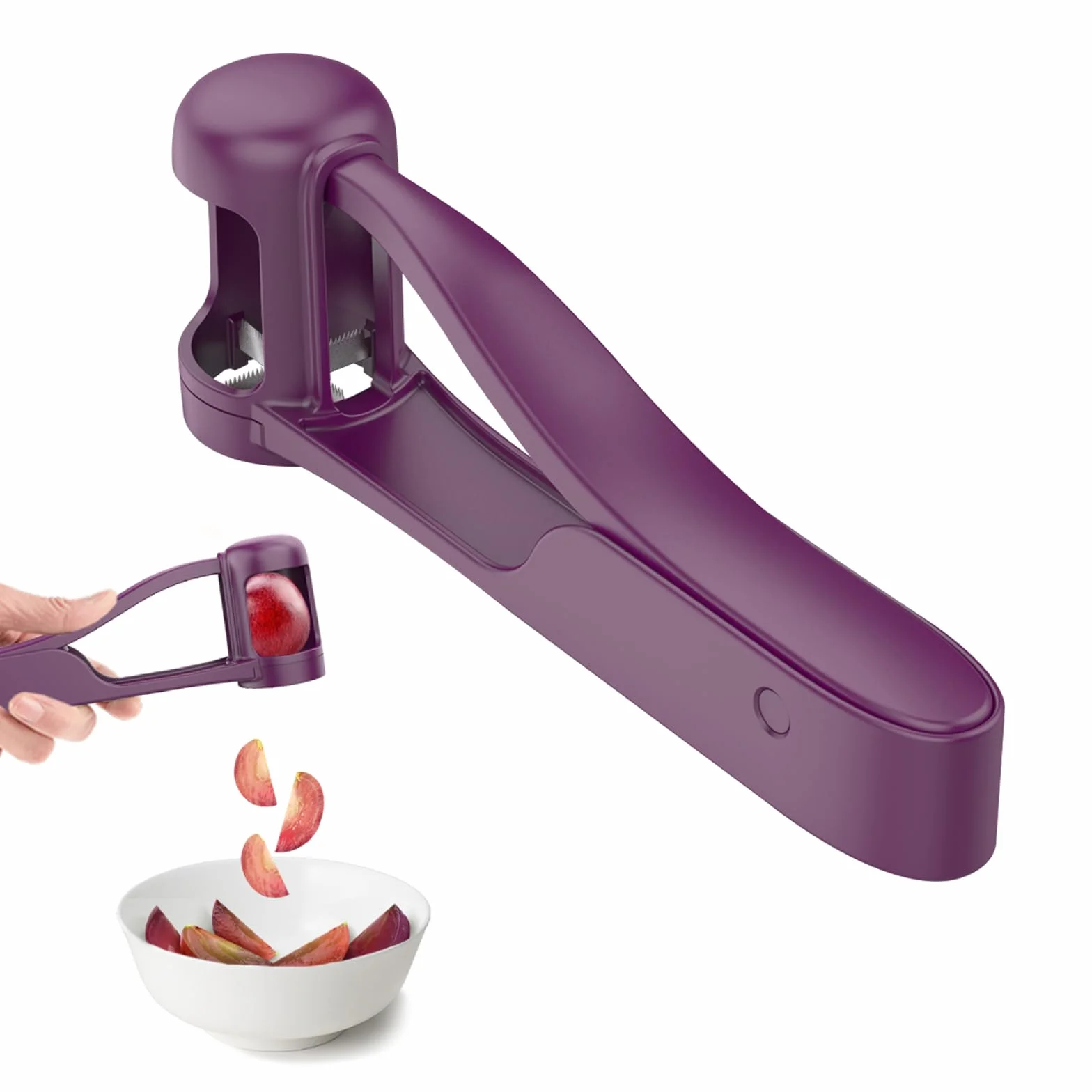 WhiteRhino Contador de Una para Niños,Máquina Cortadora de Frutas de Acero Inoxidable Cortadora de Fresas de Tomate para Cocina Ensalada de Frutas y Verduras de Corte de Pasteles Aceros Inoxidables
