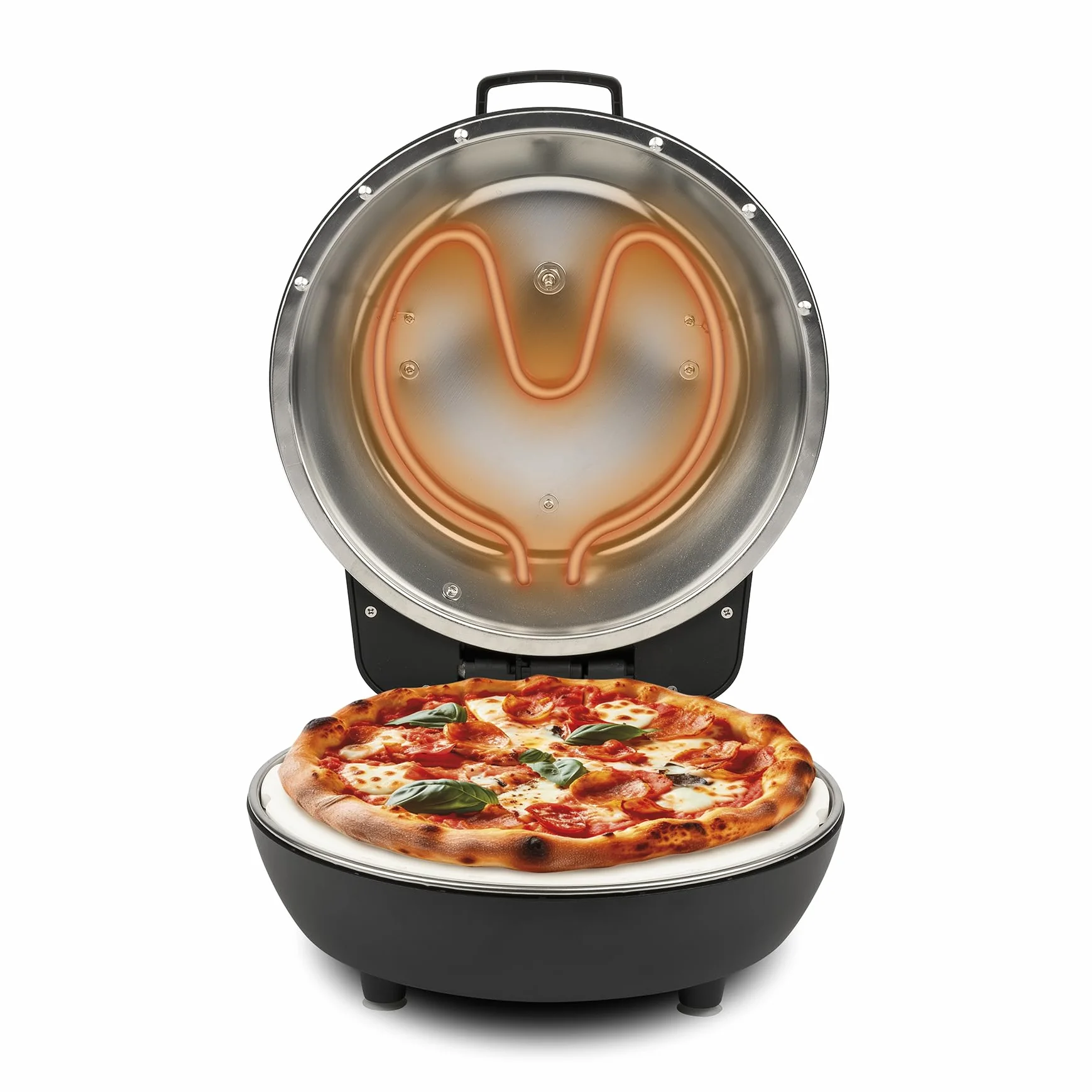 G3 Ferrari G10199 Pummarola Horno para Pizza 420°C 1200W Piedra Refractaria Negro Mate