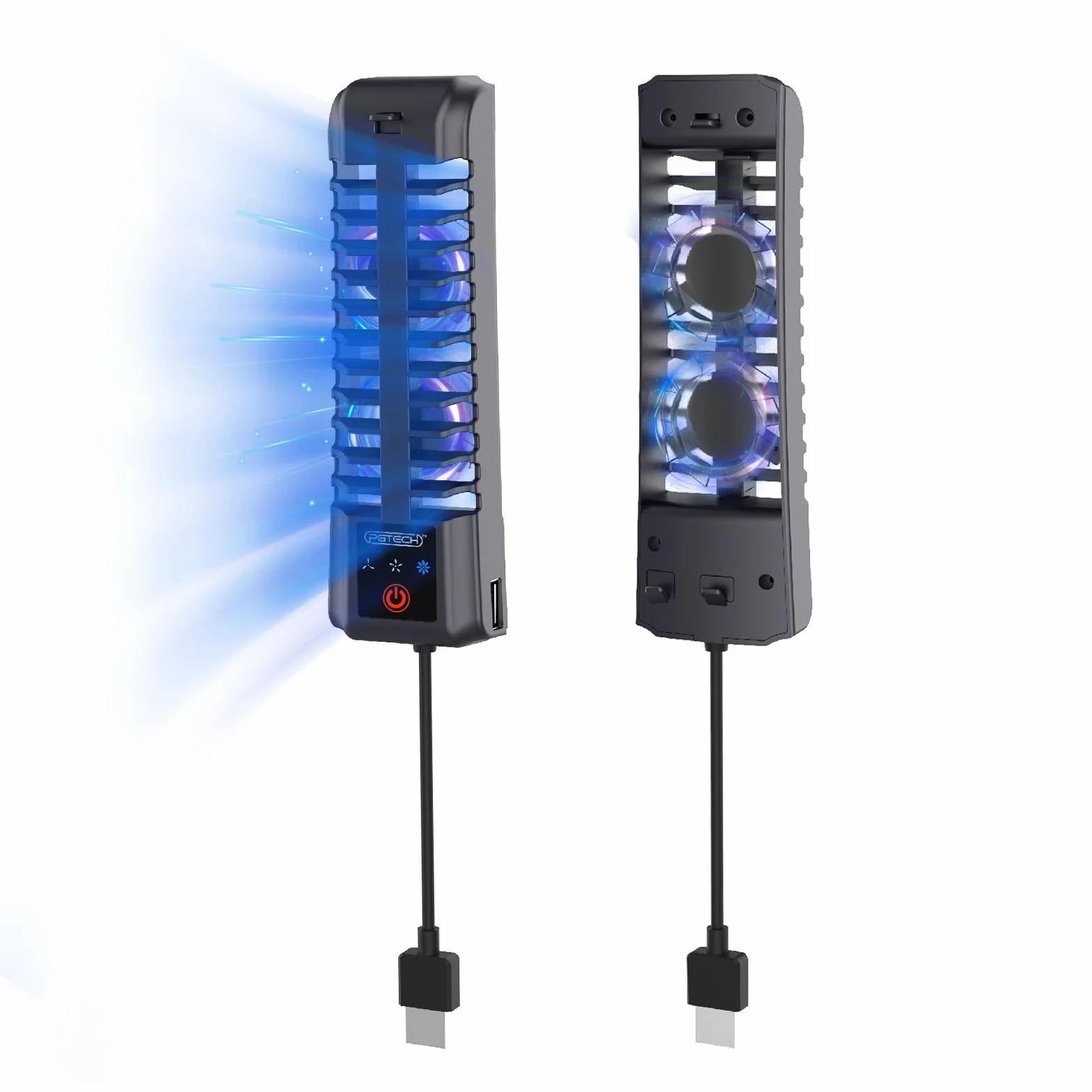 Ventilador PS5 Slim, Ventilador Silencioso Ajustable, Refrigeración PS5 Slim con Luz RGB y Puerto USB, Ventilador Eficiente para PS5 Slim Disc y Edición Digital