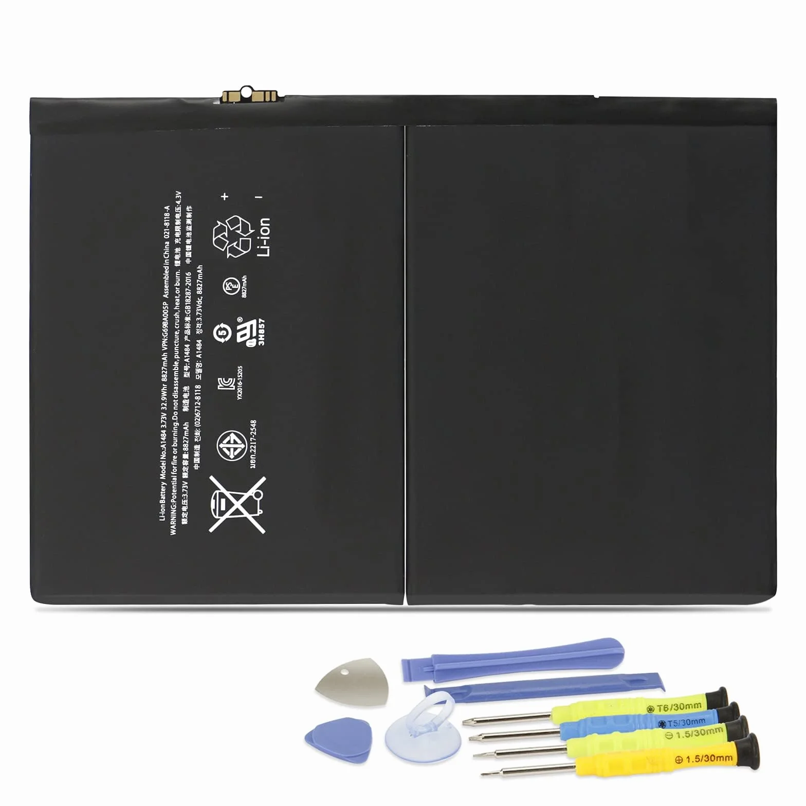 A1484 - Batería de Repuesto Compatible con iPad 2017, A1822, A1823, | iPad 2018, A1893, A1954, iPad Air A1474, A1475, A1476, MD785LL/A MD786LL/A MD787LL/A A MD785 ANTIEE 8827mAh 32.9Wh